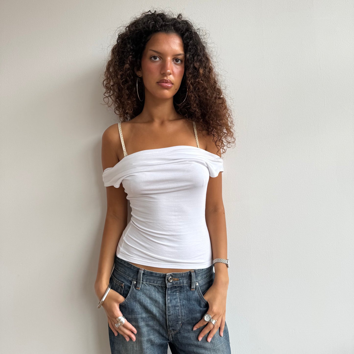 White slouchy top - Size S