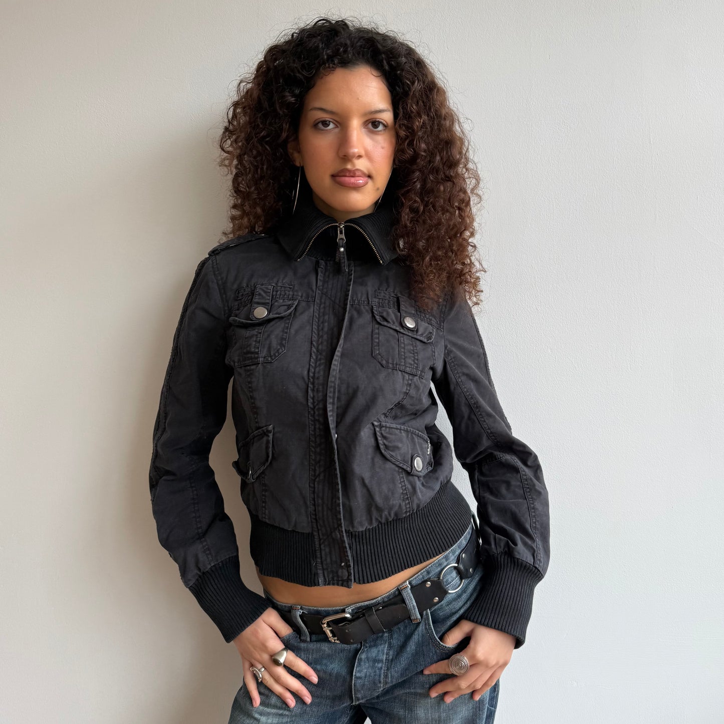 Black cargo jacket - Size S
