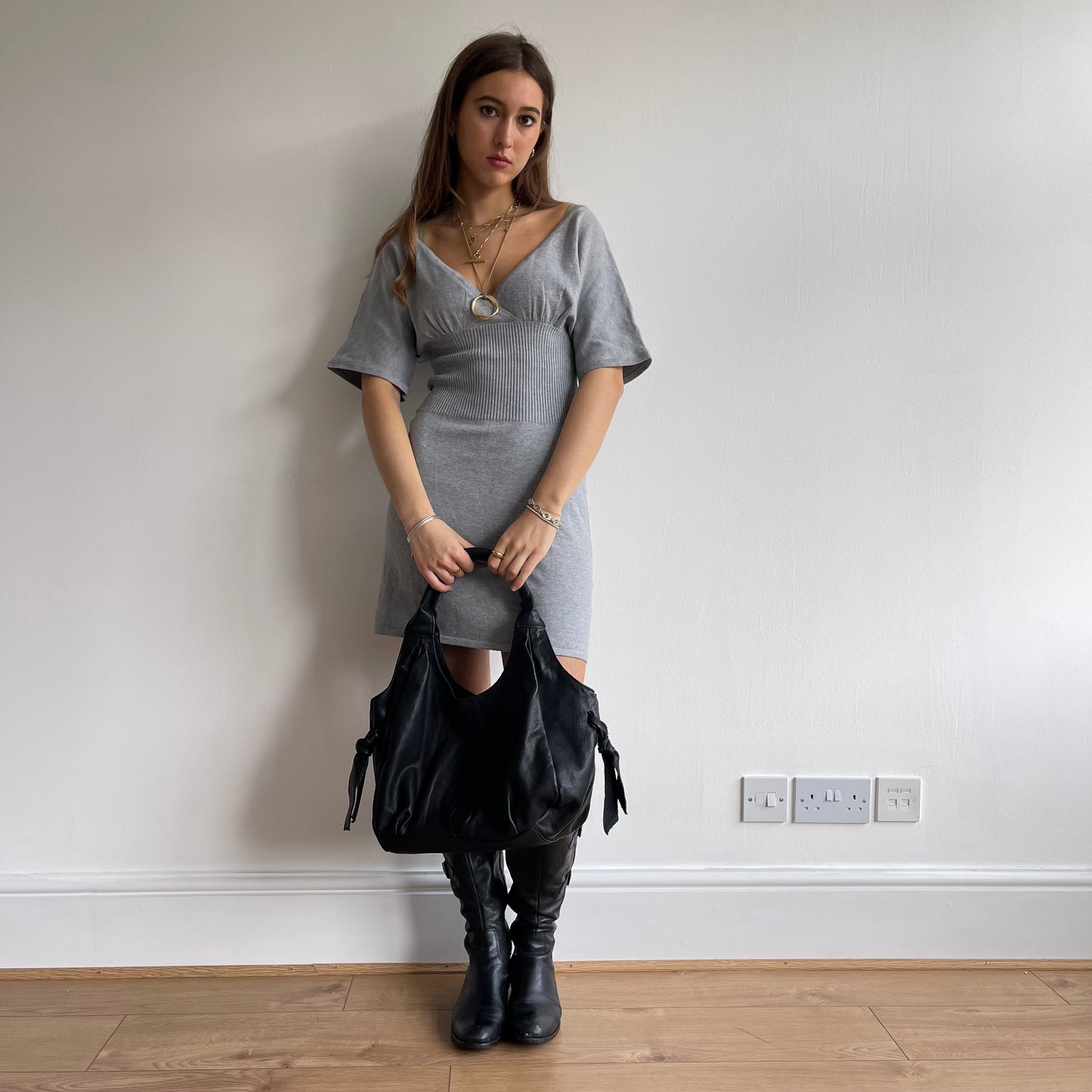 Grey knit dress - Size S