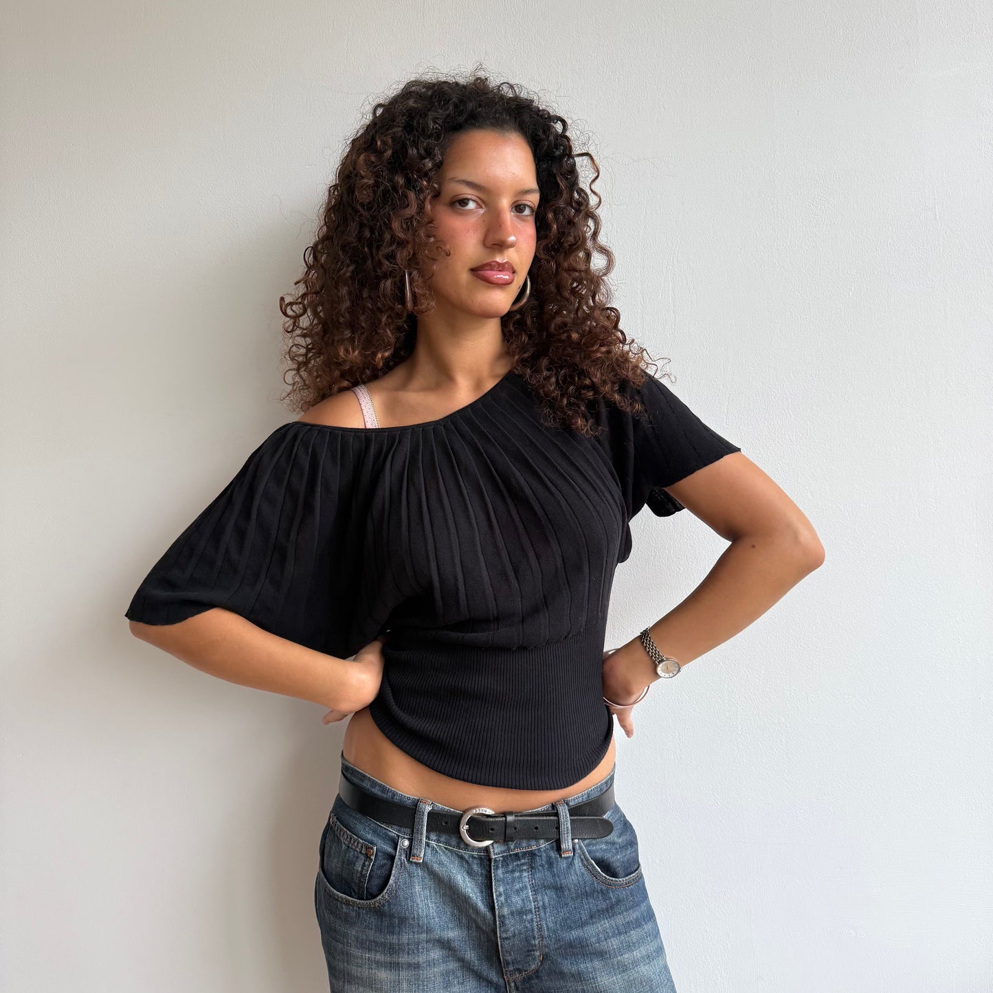 Black batwing knit - Size S