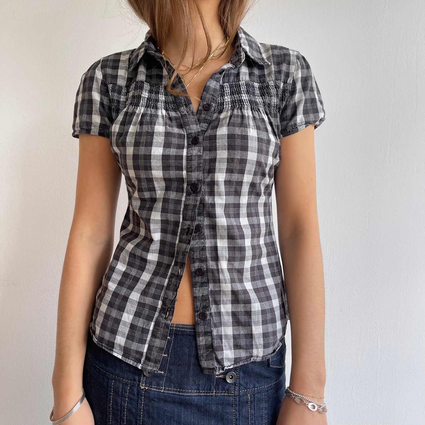 Black check shirt - Size S