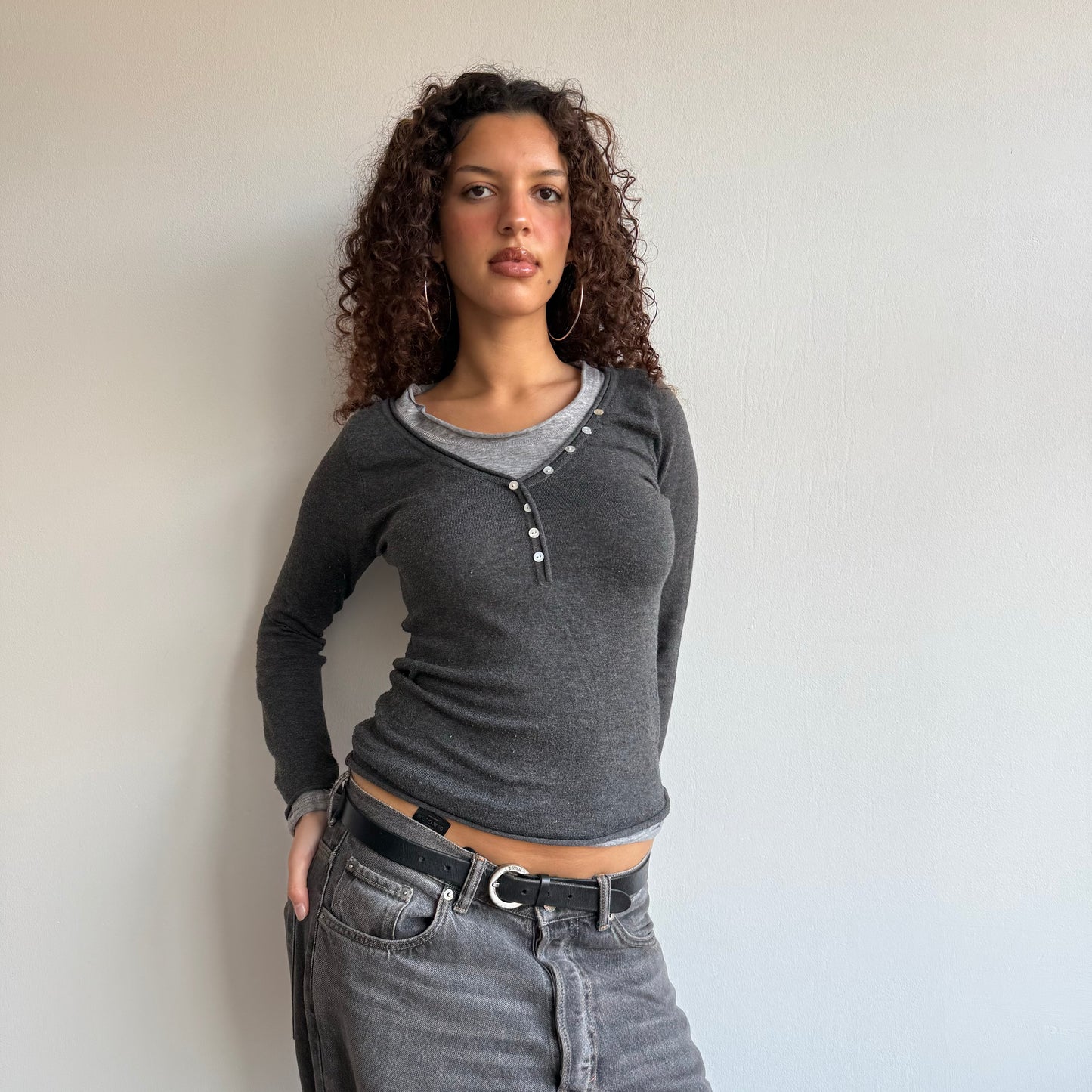 Grey double layer knit - Size S