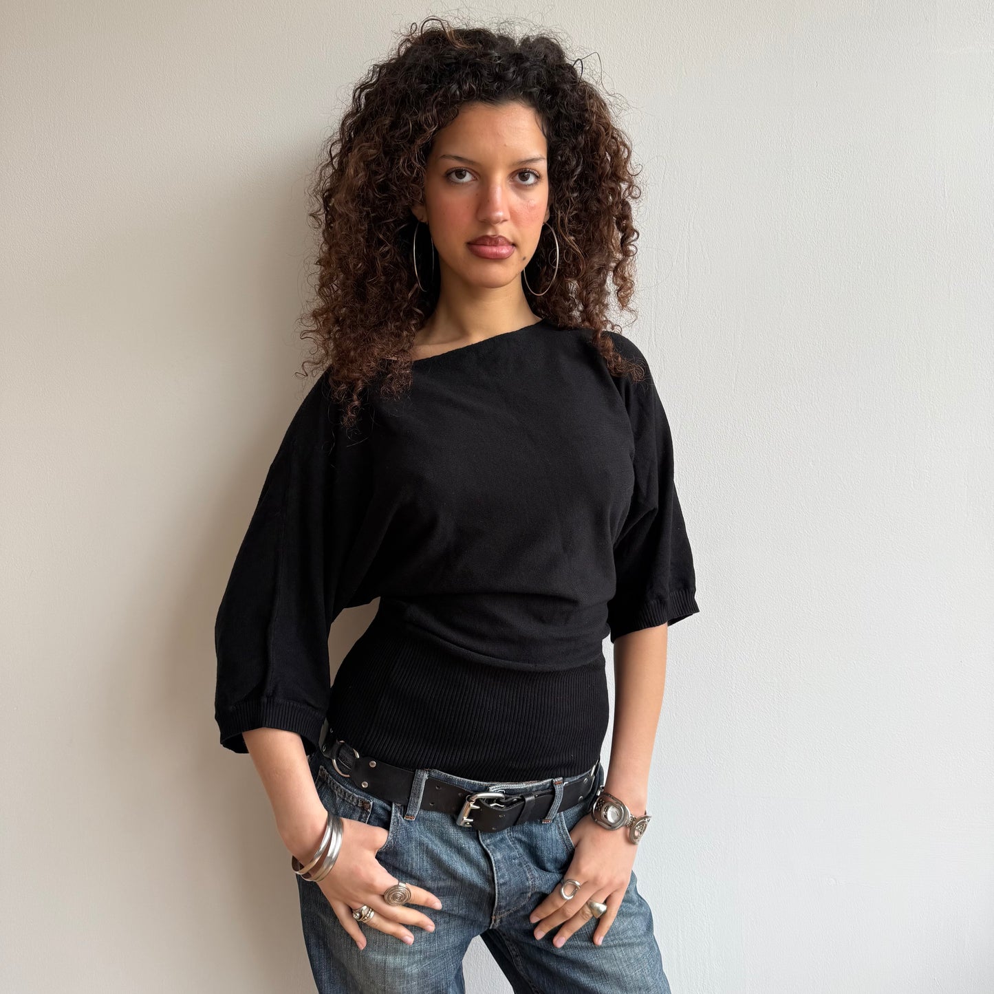 Black short sleeve knit - Size M