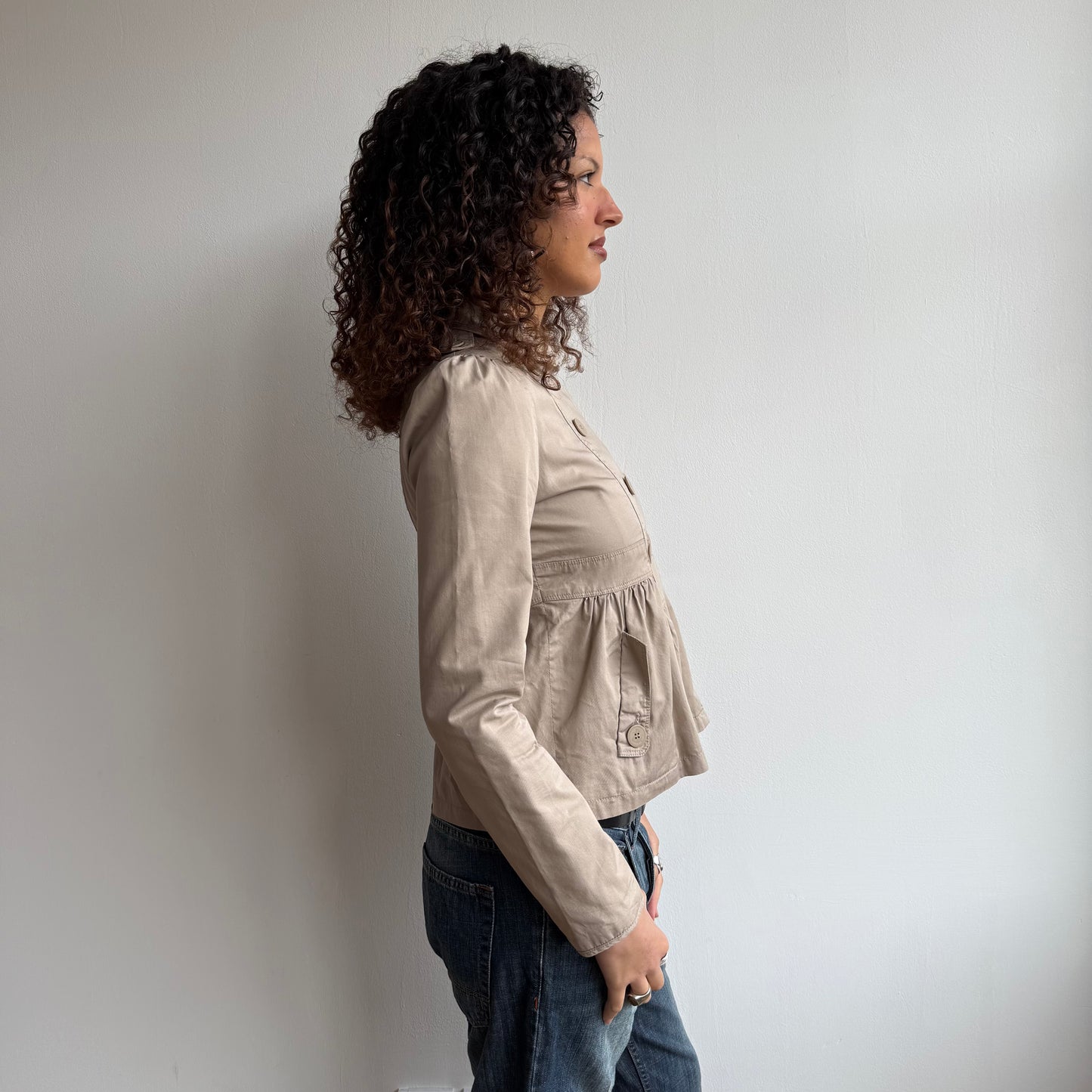 Beige peacoat - Size S