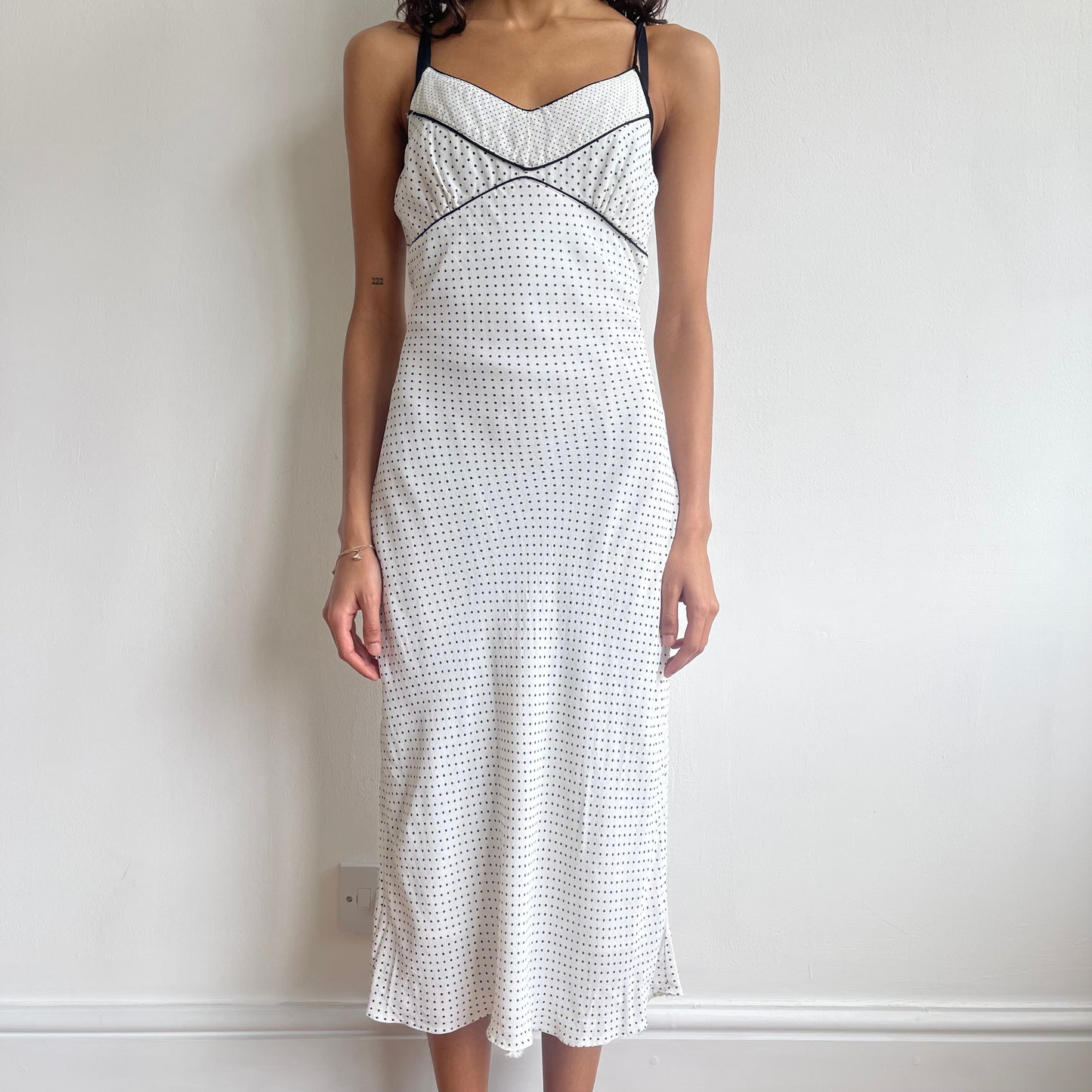 White polka dot midi dress - Size XS/S