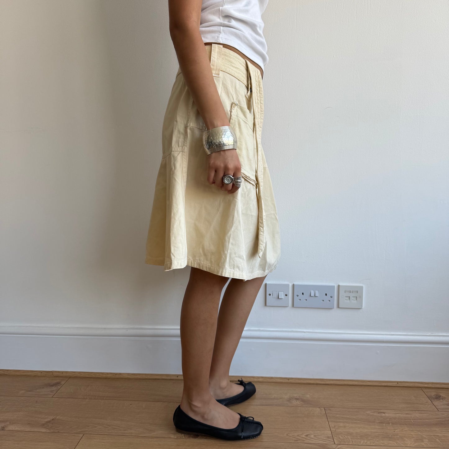 Diesel butter yellow cargo skirt - Size XS + S