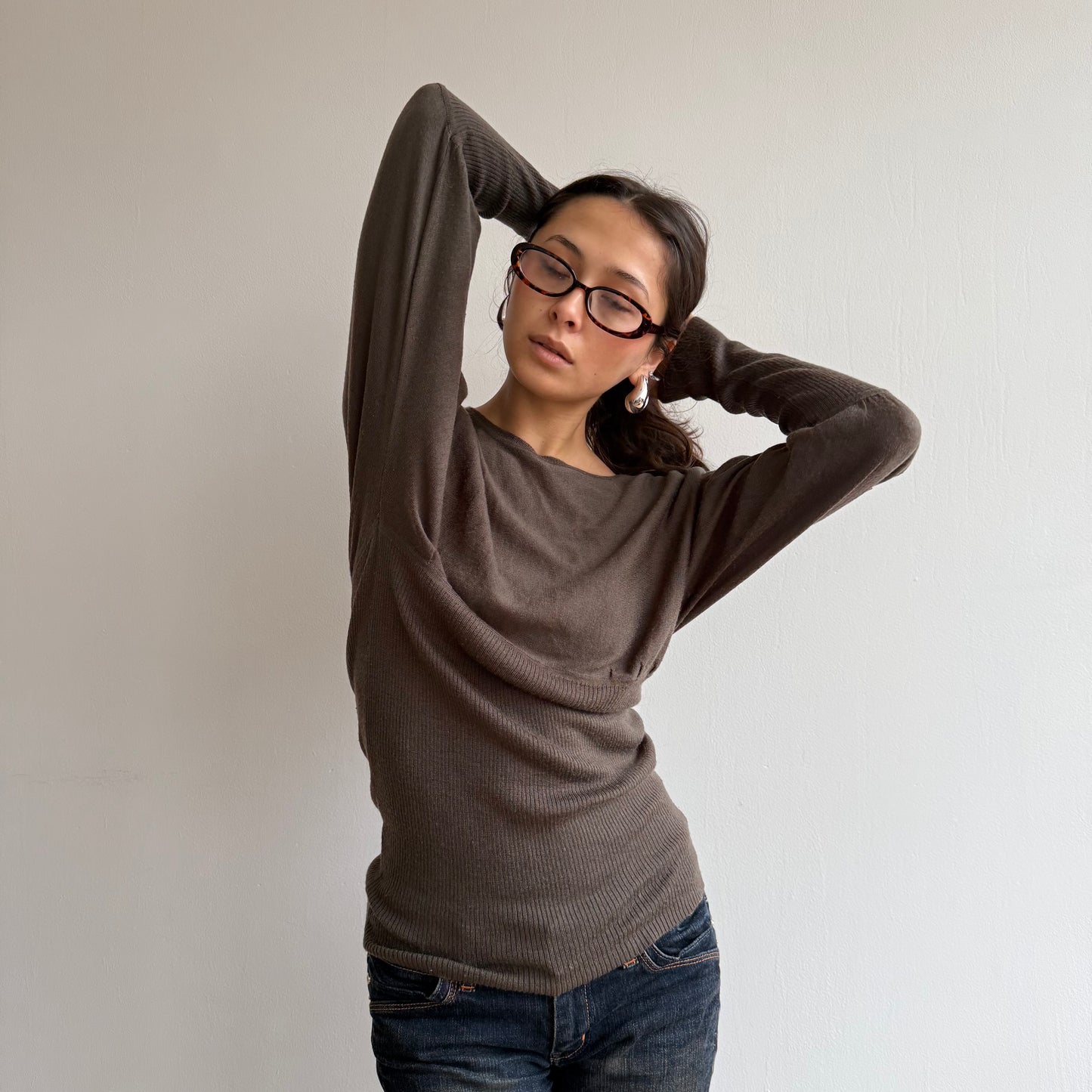 Brown slouchy jumper - Size S