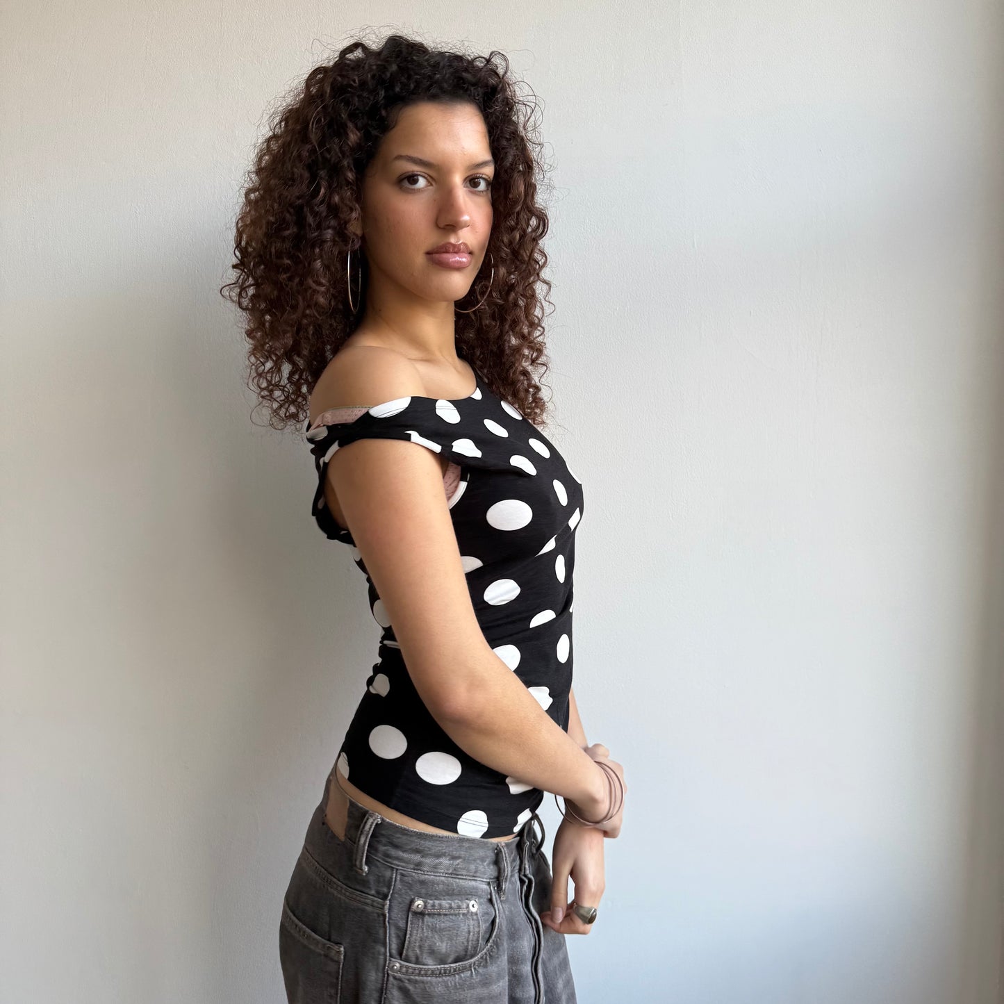 Large polka dot top - Size S
