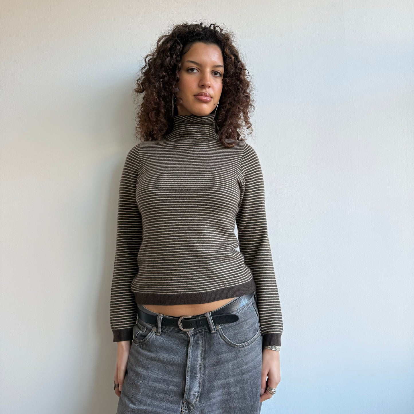 Brown cashmere roll neck - Size S
