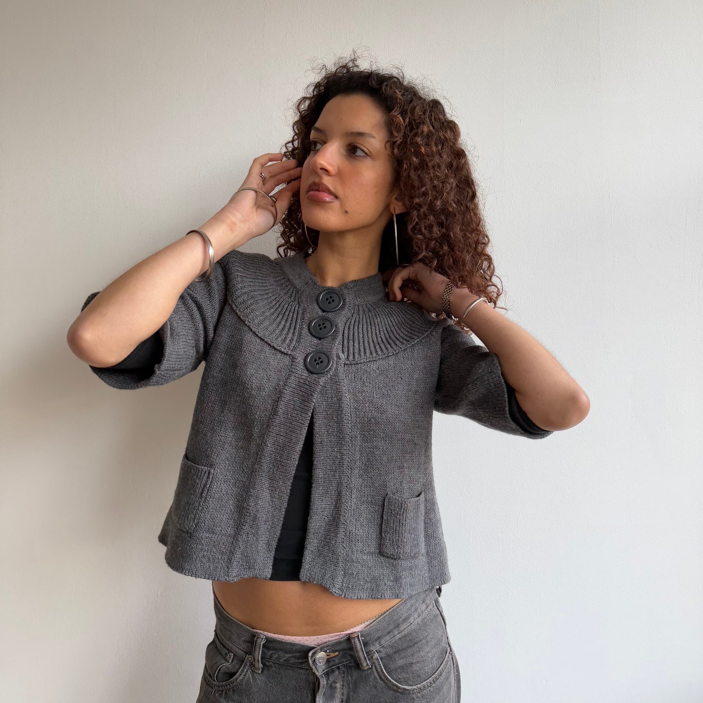 Grey knit Cardi - Size S