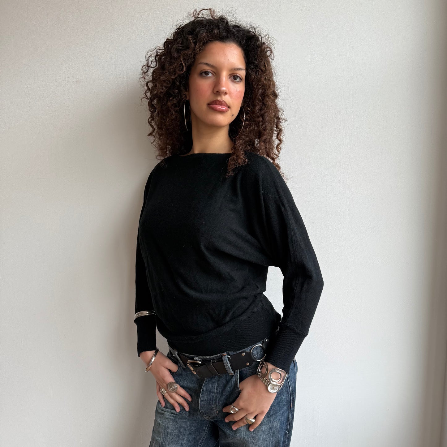 Black slouchy knit (3) - Size S