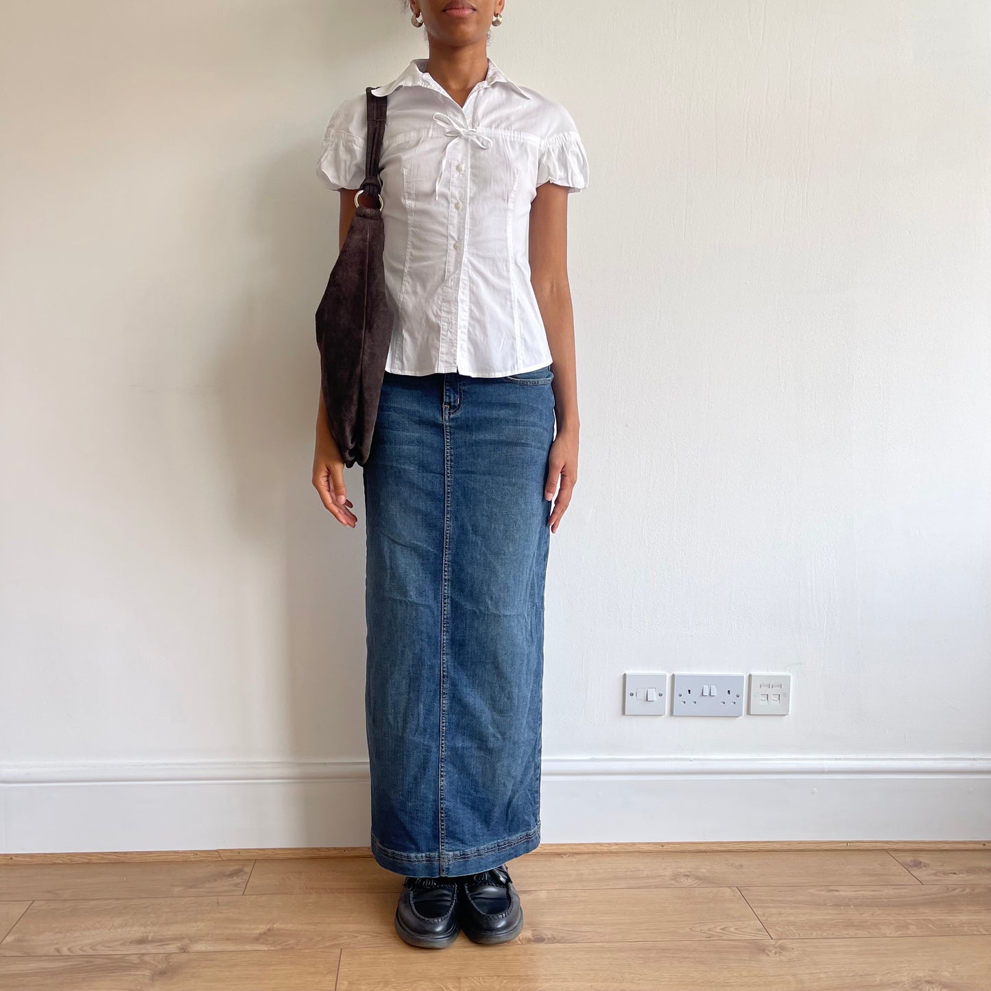 White tie front shirt - Size S