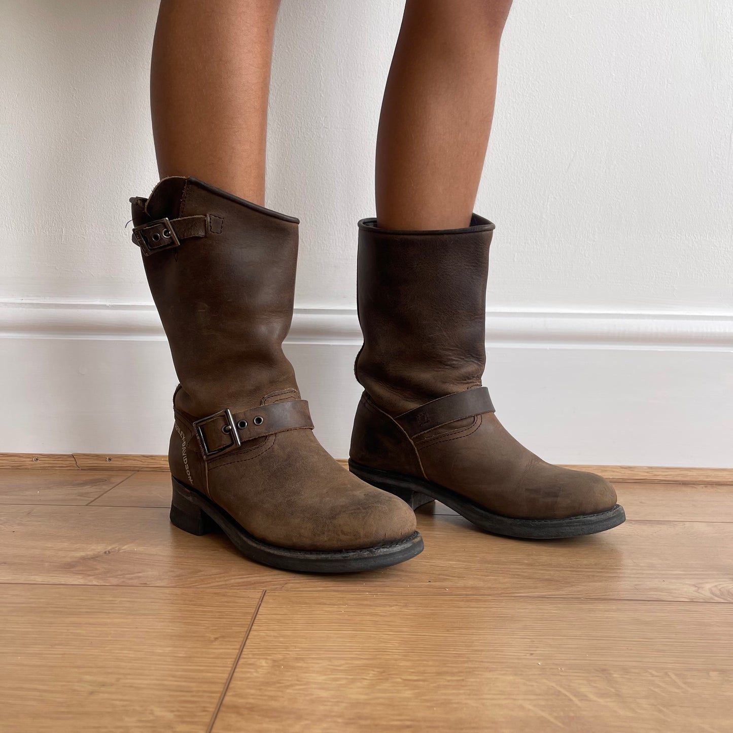 Brown Harley Davidson boots - Size UK5