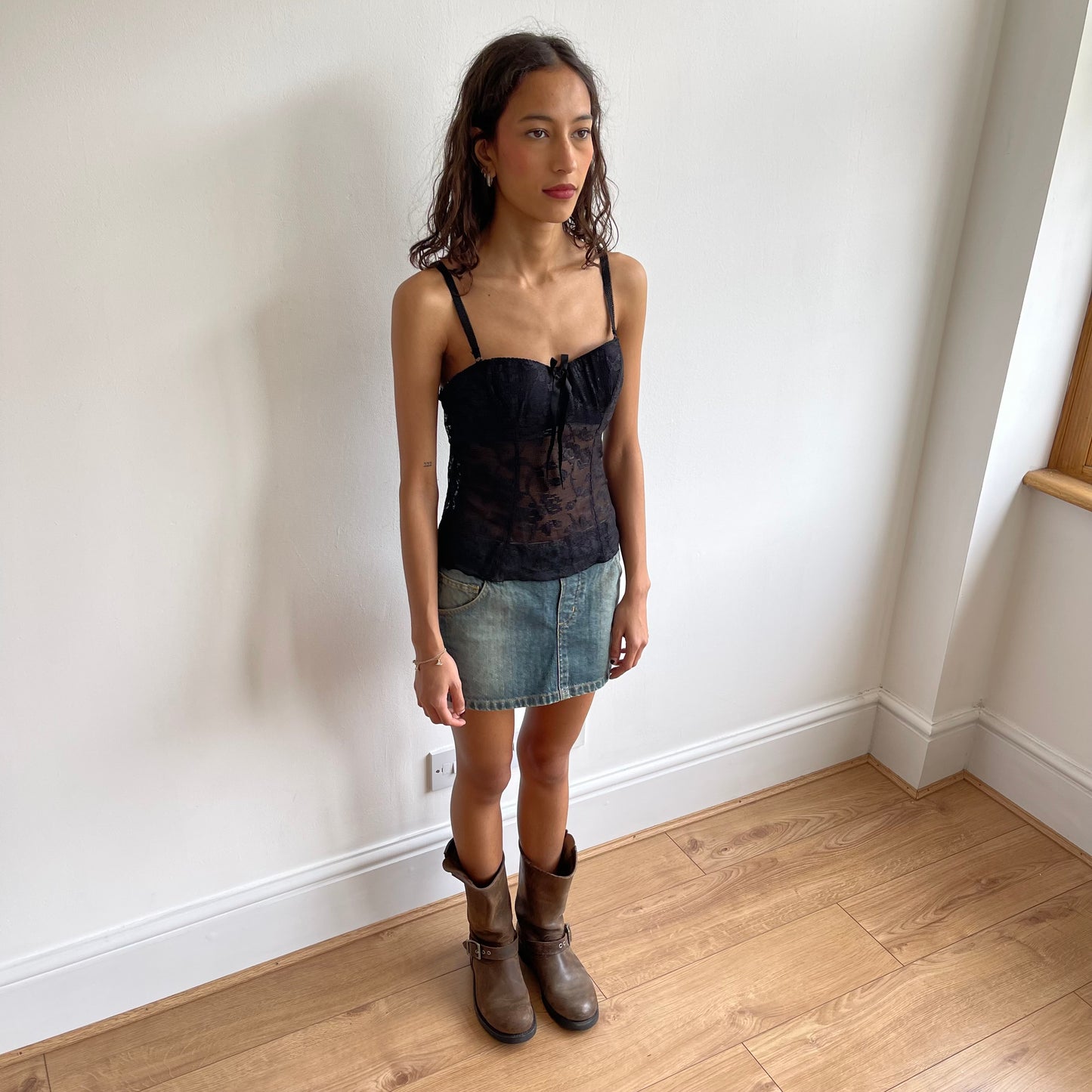 Black lace bustier - Size S