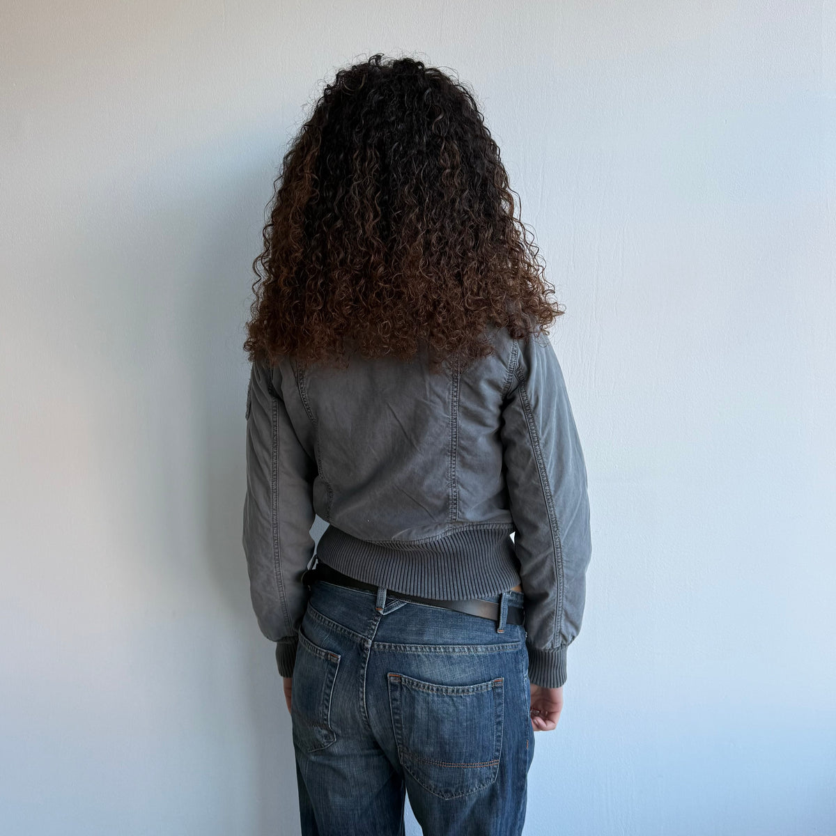 Grey buckle neck bomber - Size S/M