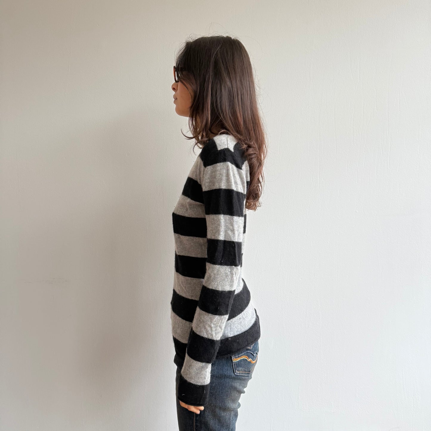 Black striped cashmere knit - Size S
