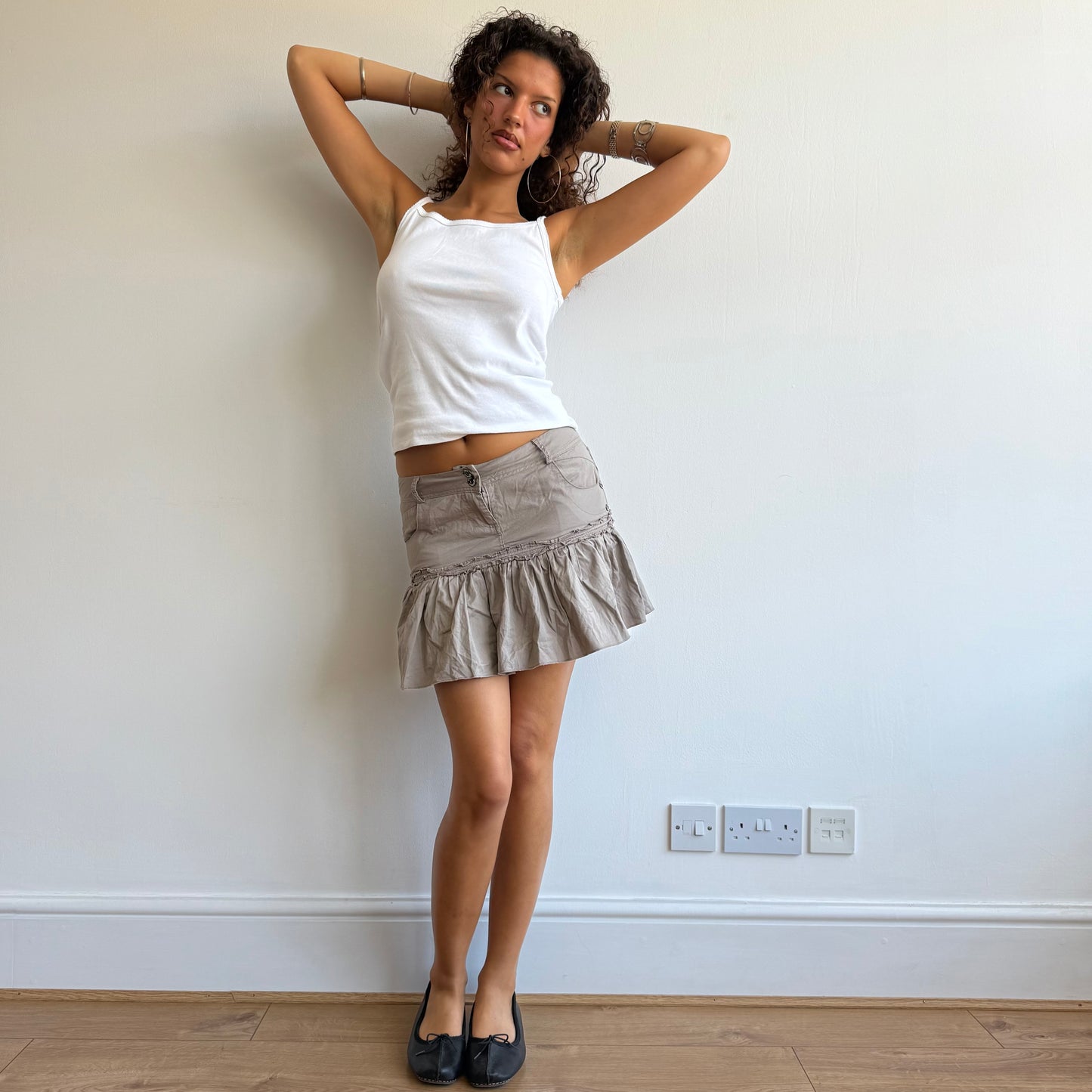 Taupe rara mini skirt - Size S