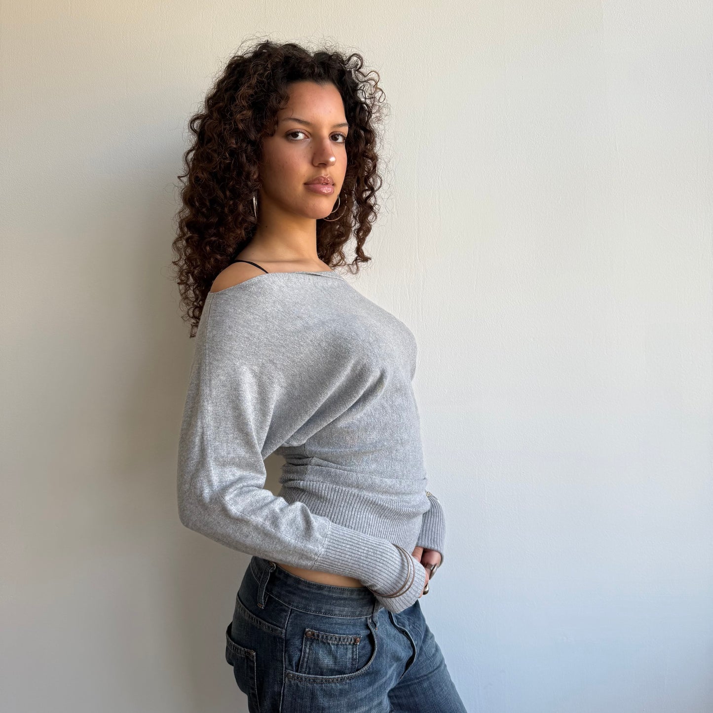 Light grey slouchy knit - Size S