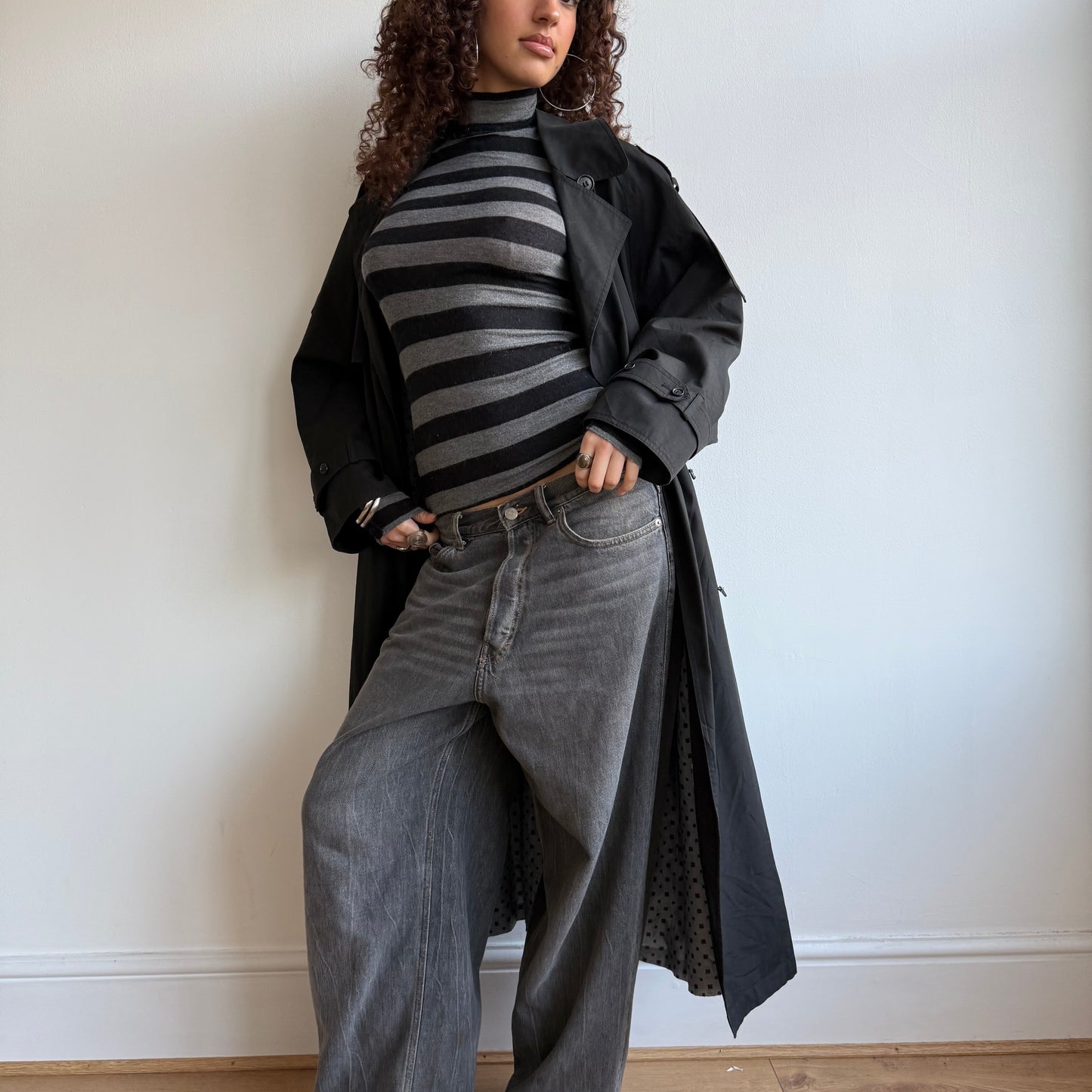 Black oversized trench - Size L