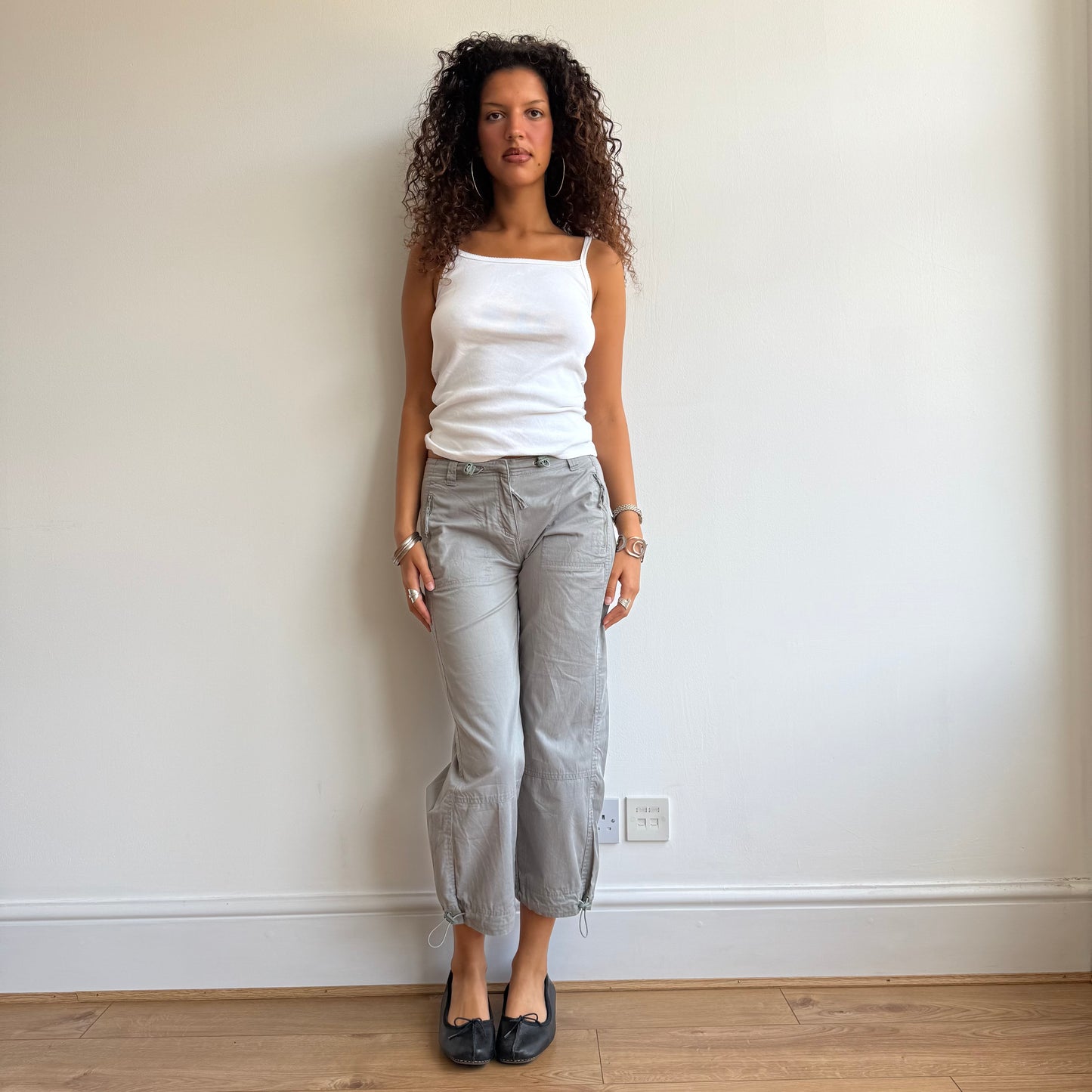 Green toggle capris - Size M