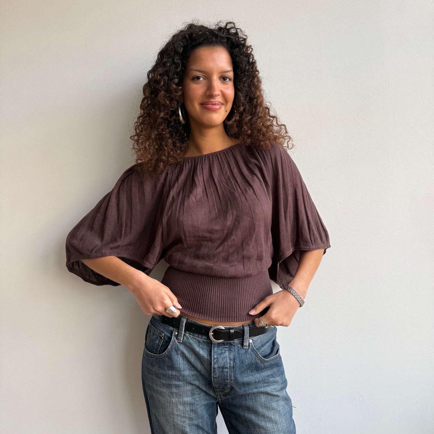 Brown batwing knit - Size M