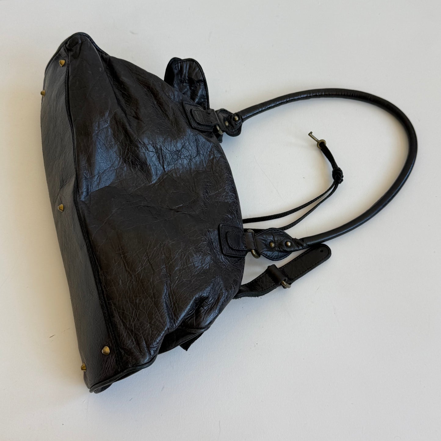 Black leather padlock bag - One Size