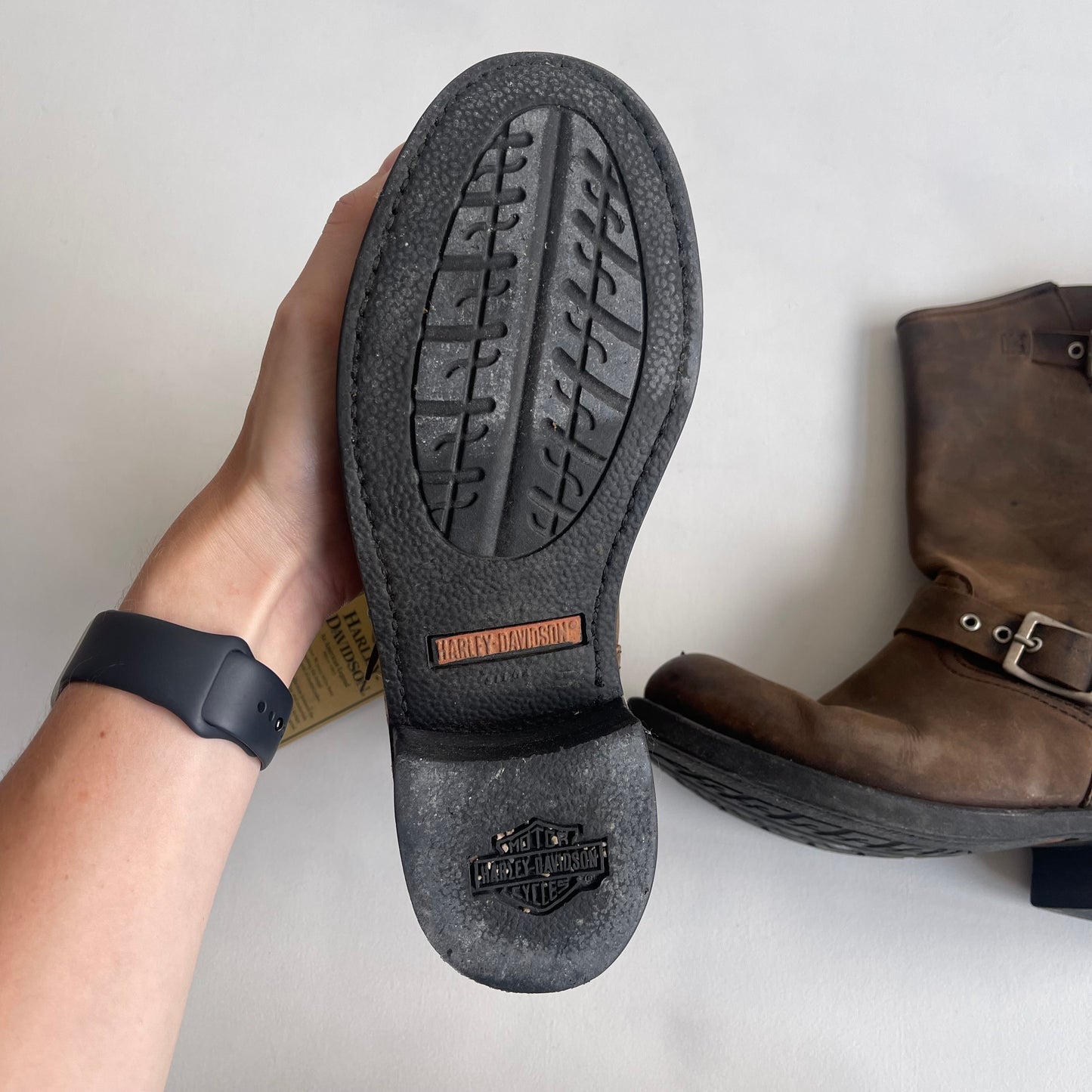 Brown Harley Davidson boots - Size UK5 (Pair 1)