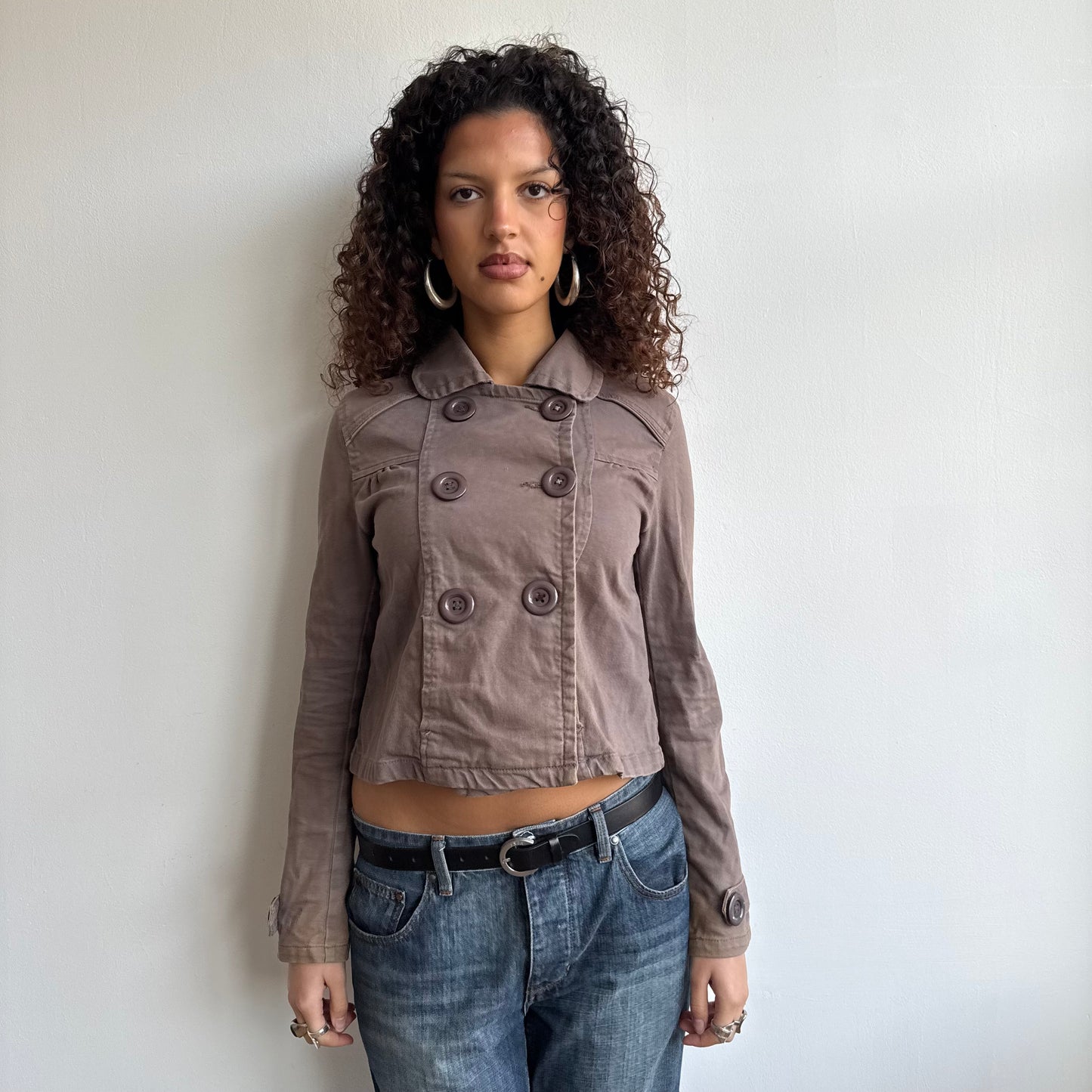 Brown double breasted peacoat - Size M