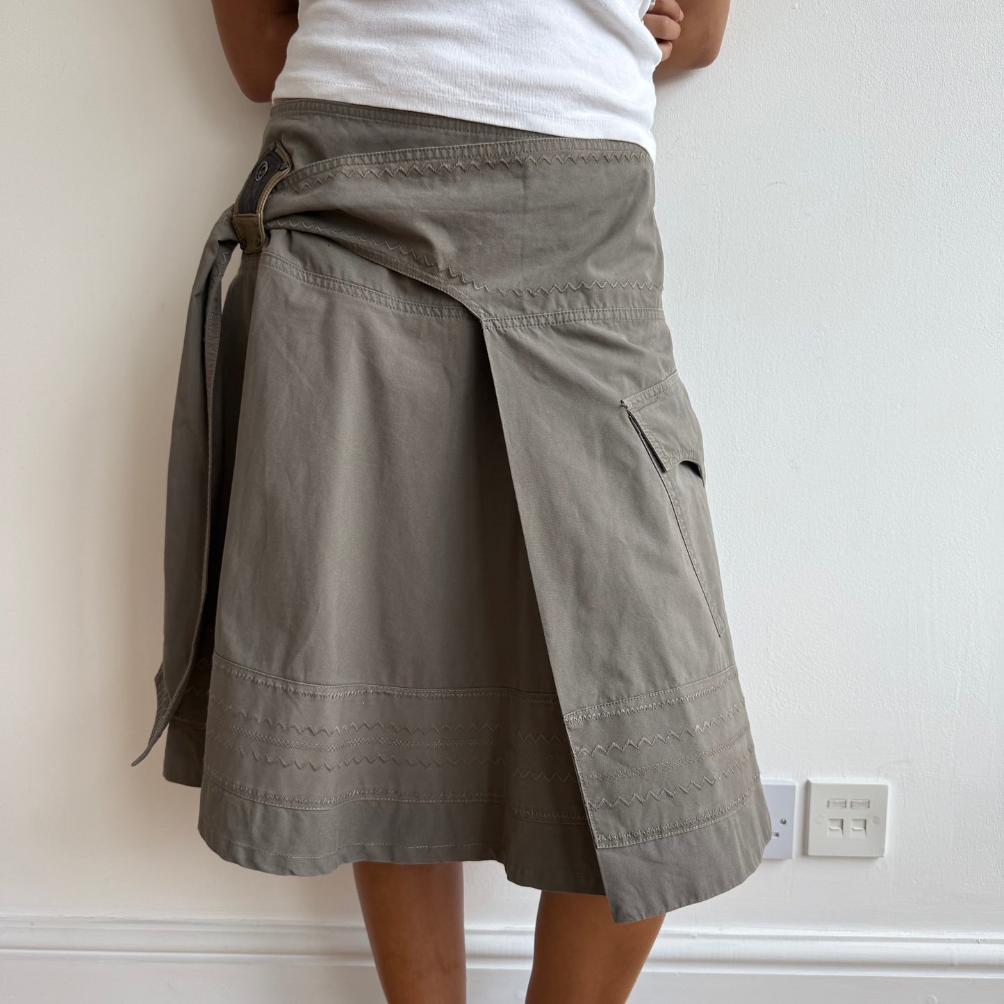 Khaki Diesel wrap skirt - Size M