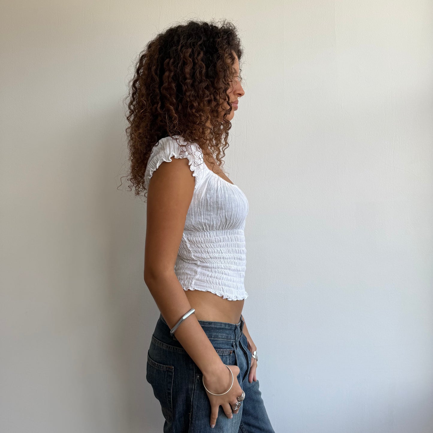 White milkmaid top - Size S