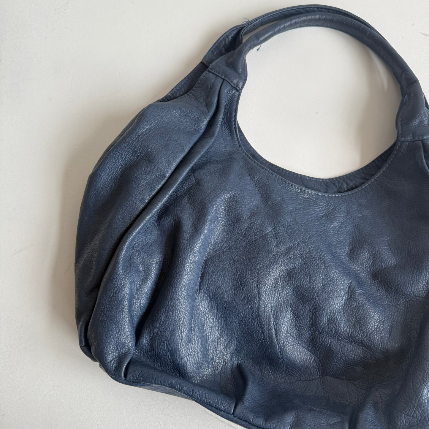 Blue leather bag