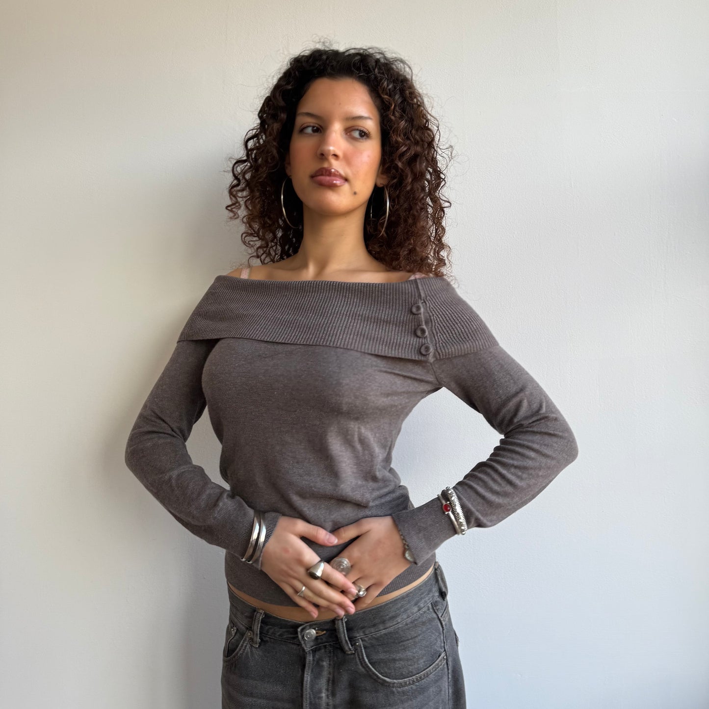 Brown bardot knit - Size S/M