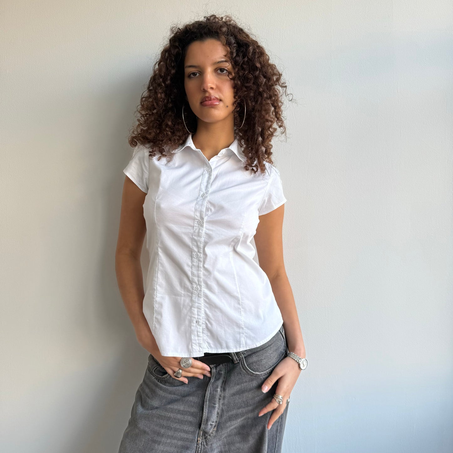 Short sleeve white shirt - Size S