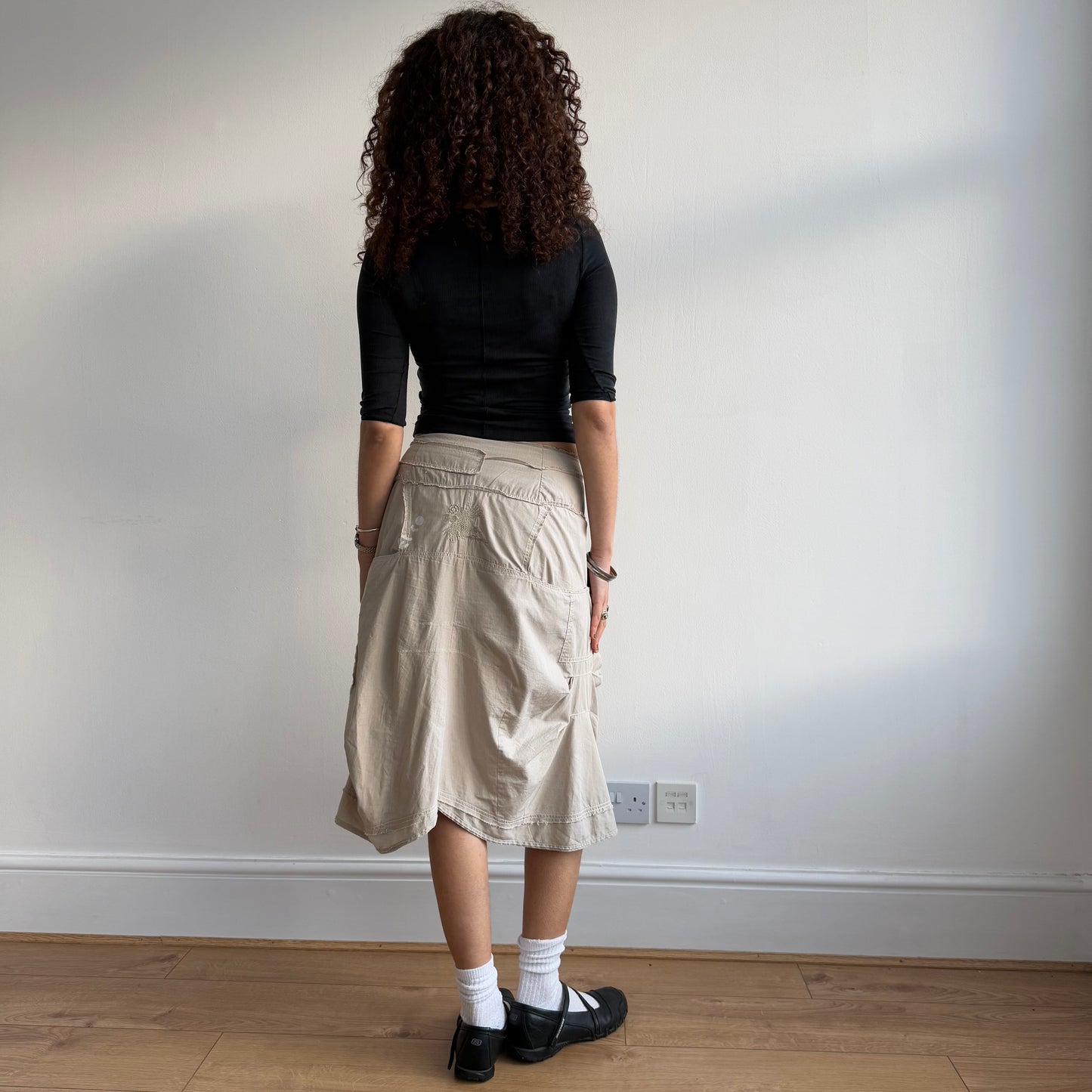 Beige cargo skirt - Size M