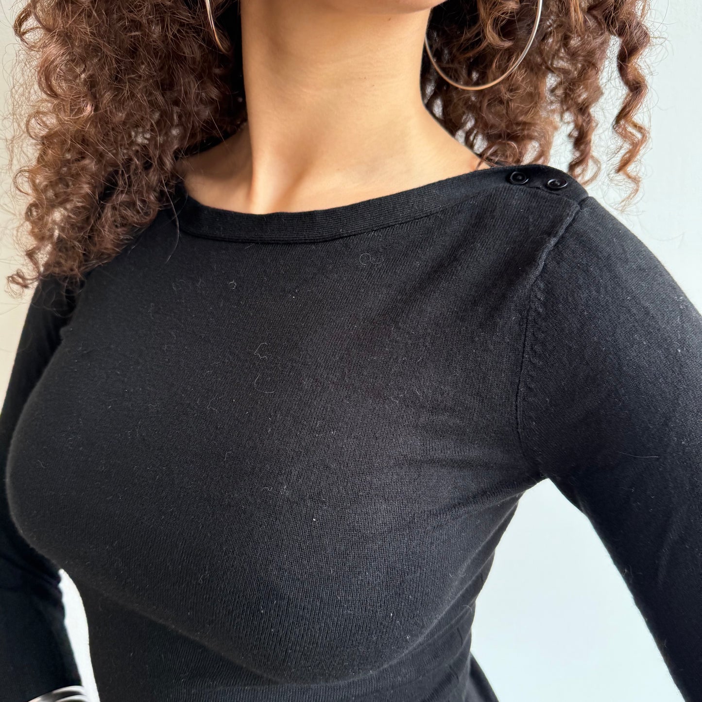 Black boatneck knit - Size S