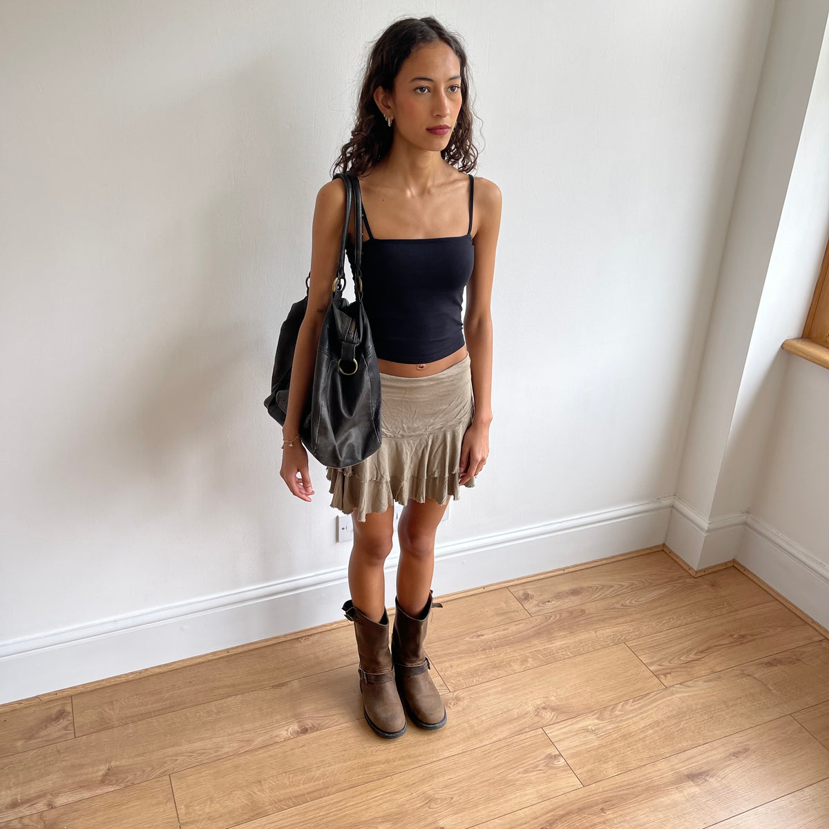 Khaki rara mini skirt - Size S