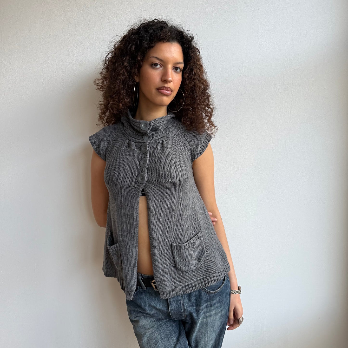 Grey open front Cardi - Size S