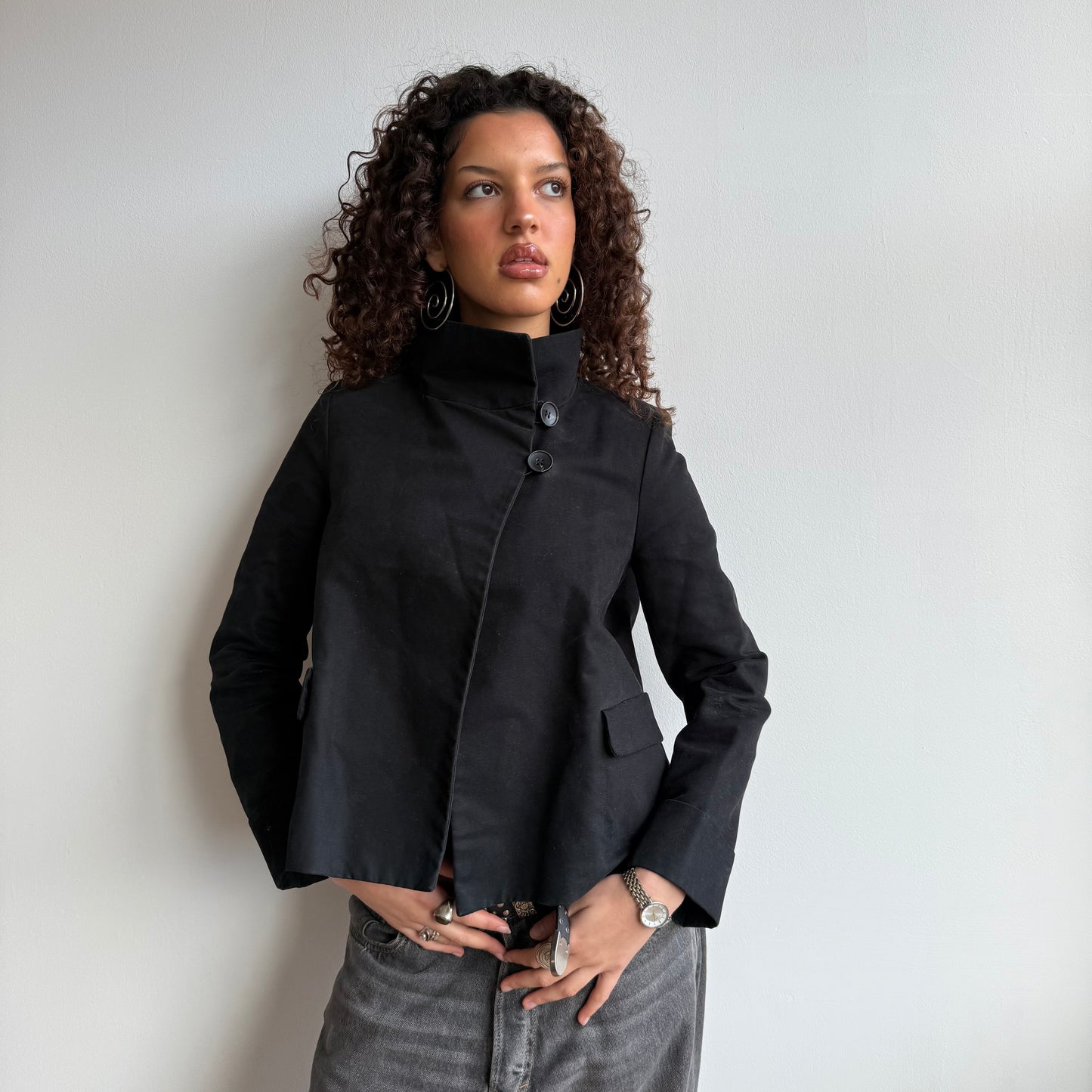 Asymmetric button peacoat - Size S