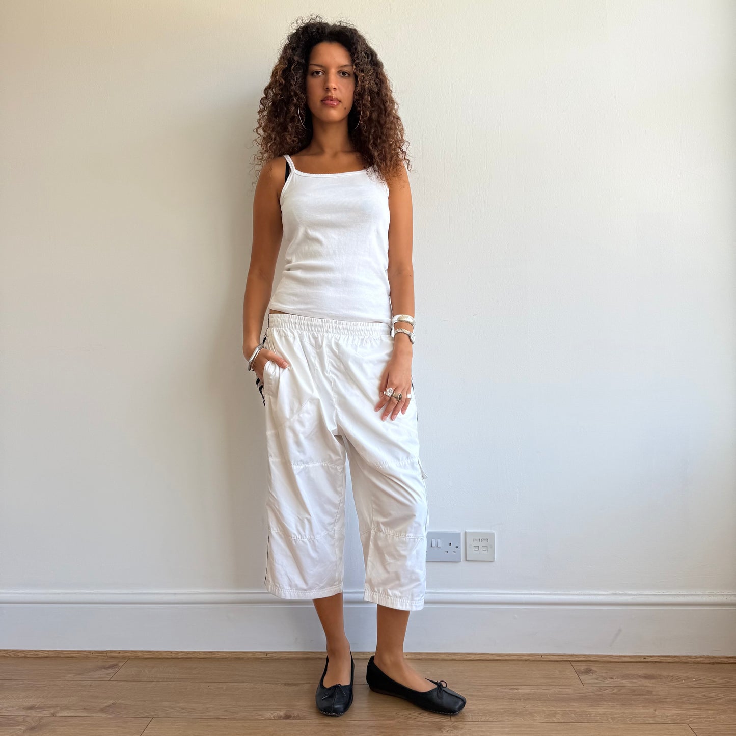 White Adidas capris - Size M