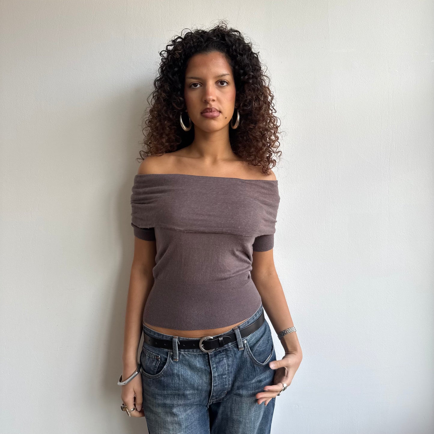 Taupe Bardot knit - Size S