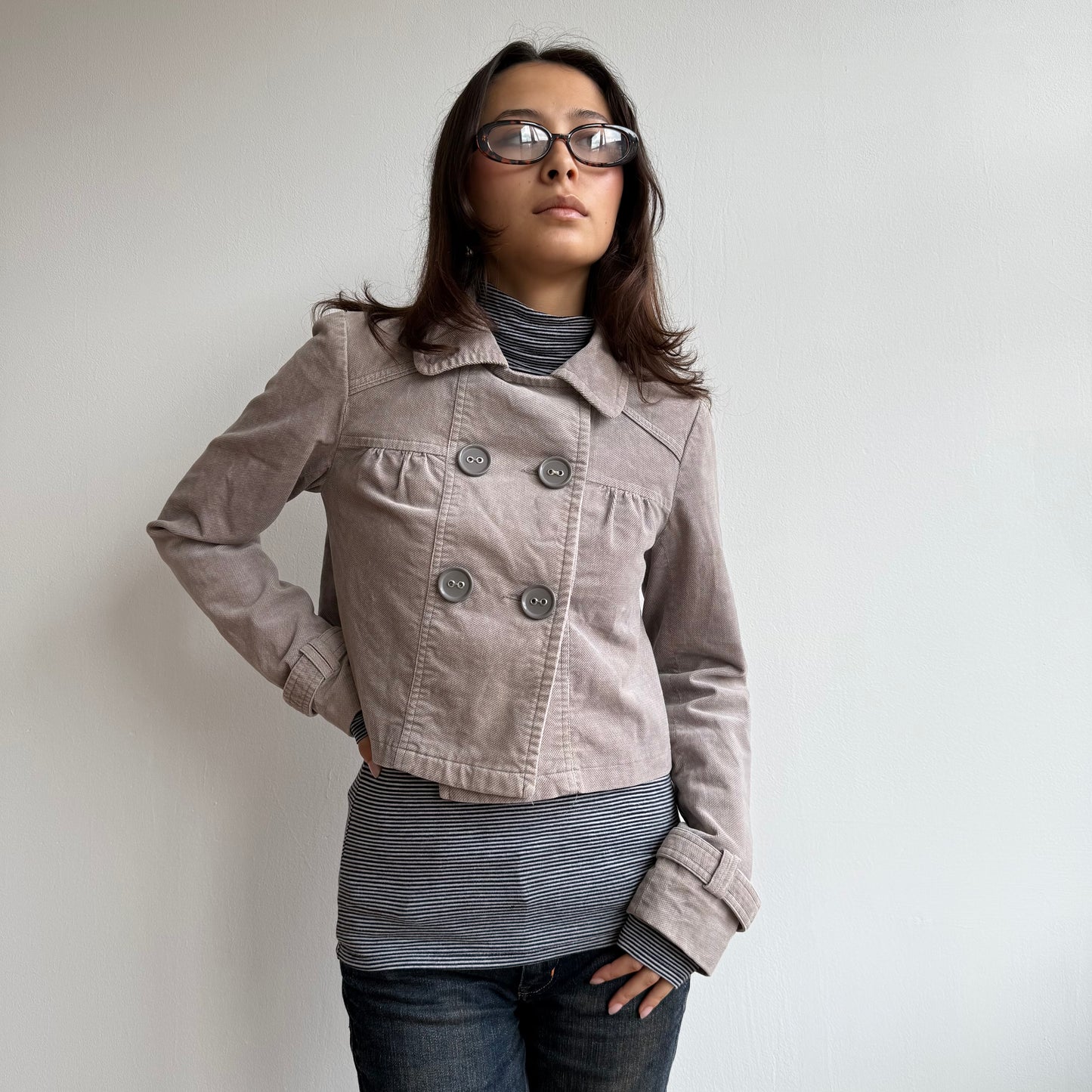Beige peacoat - Size S