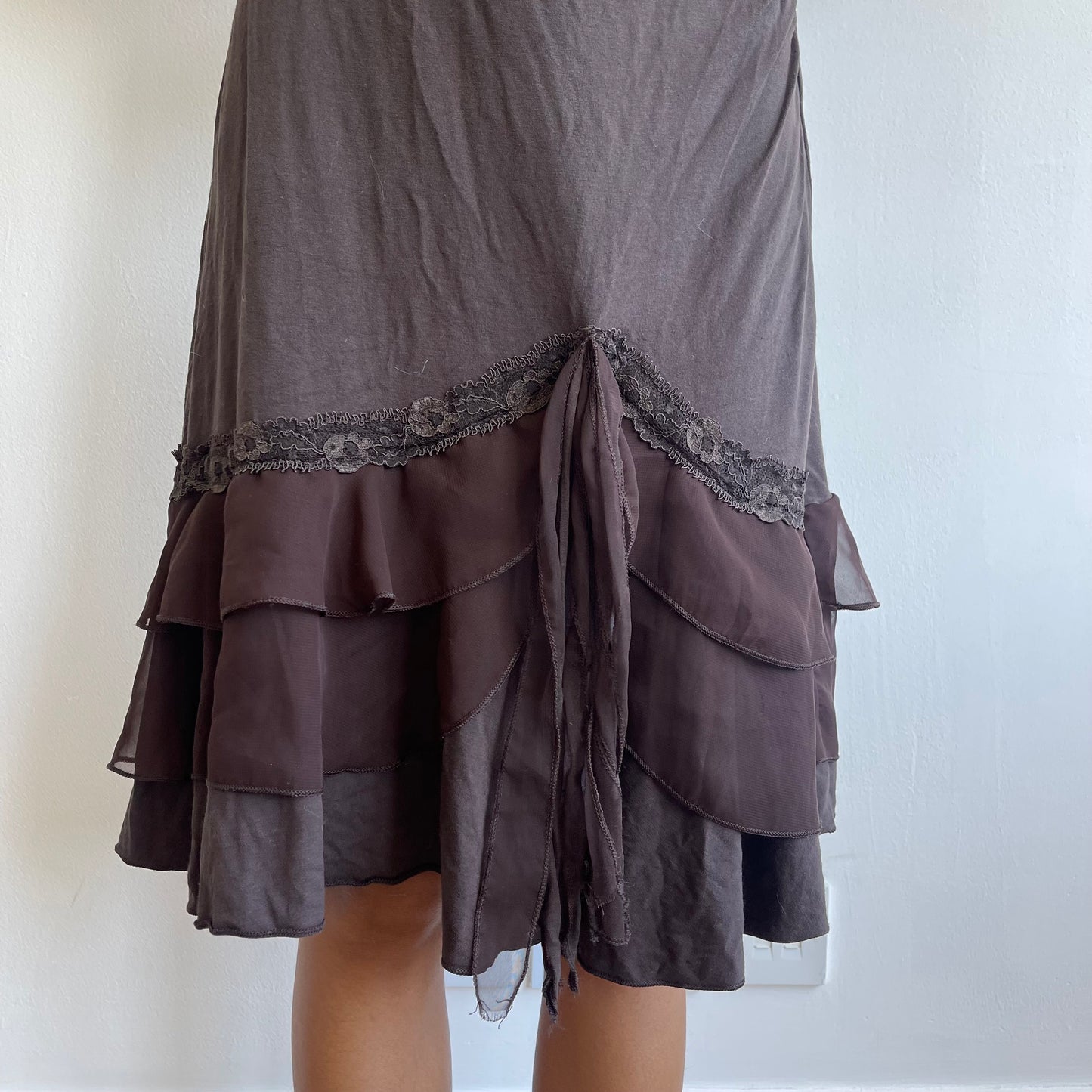 Brown boho halter dress - Size S/M