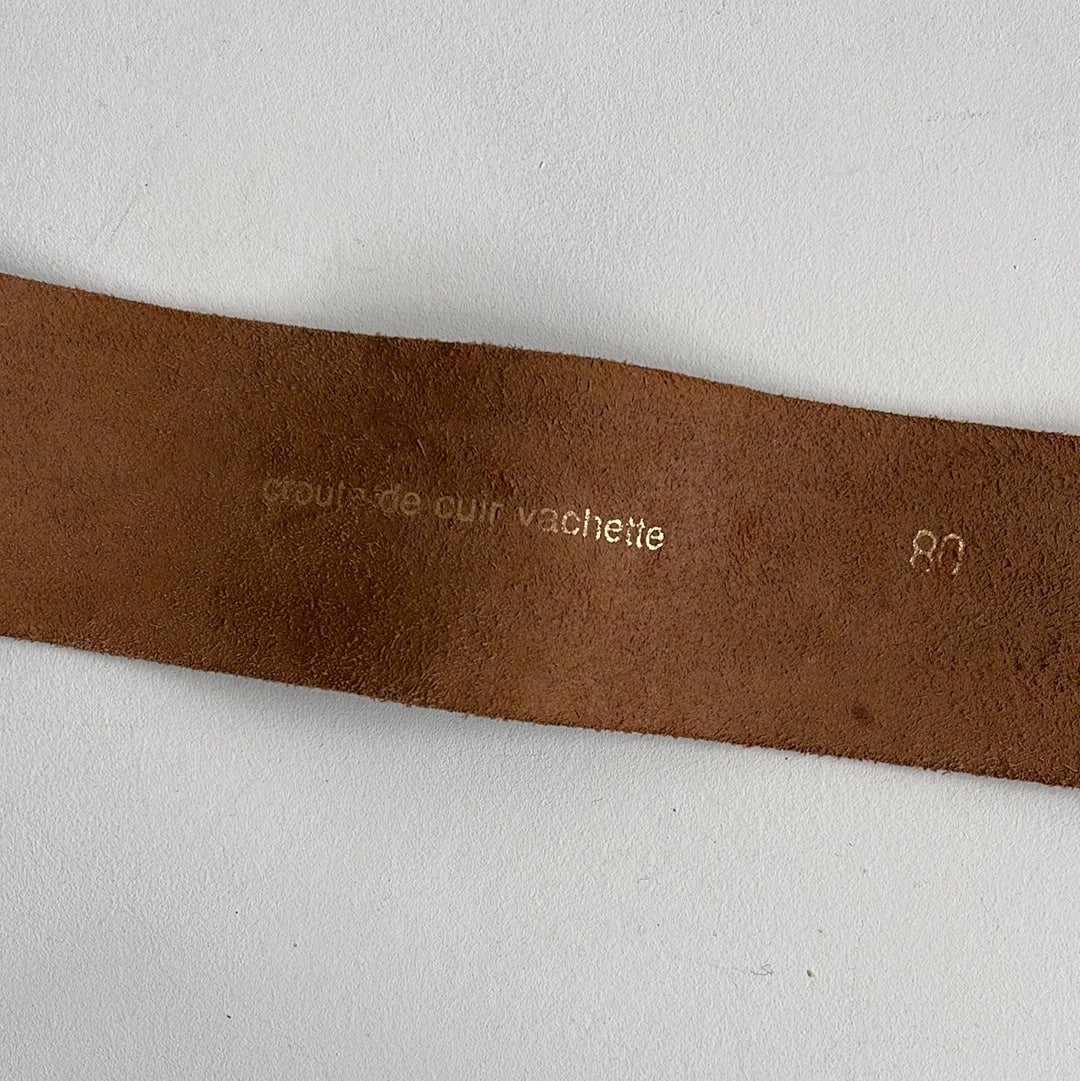 Brown leather belt - OS