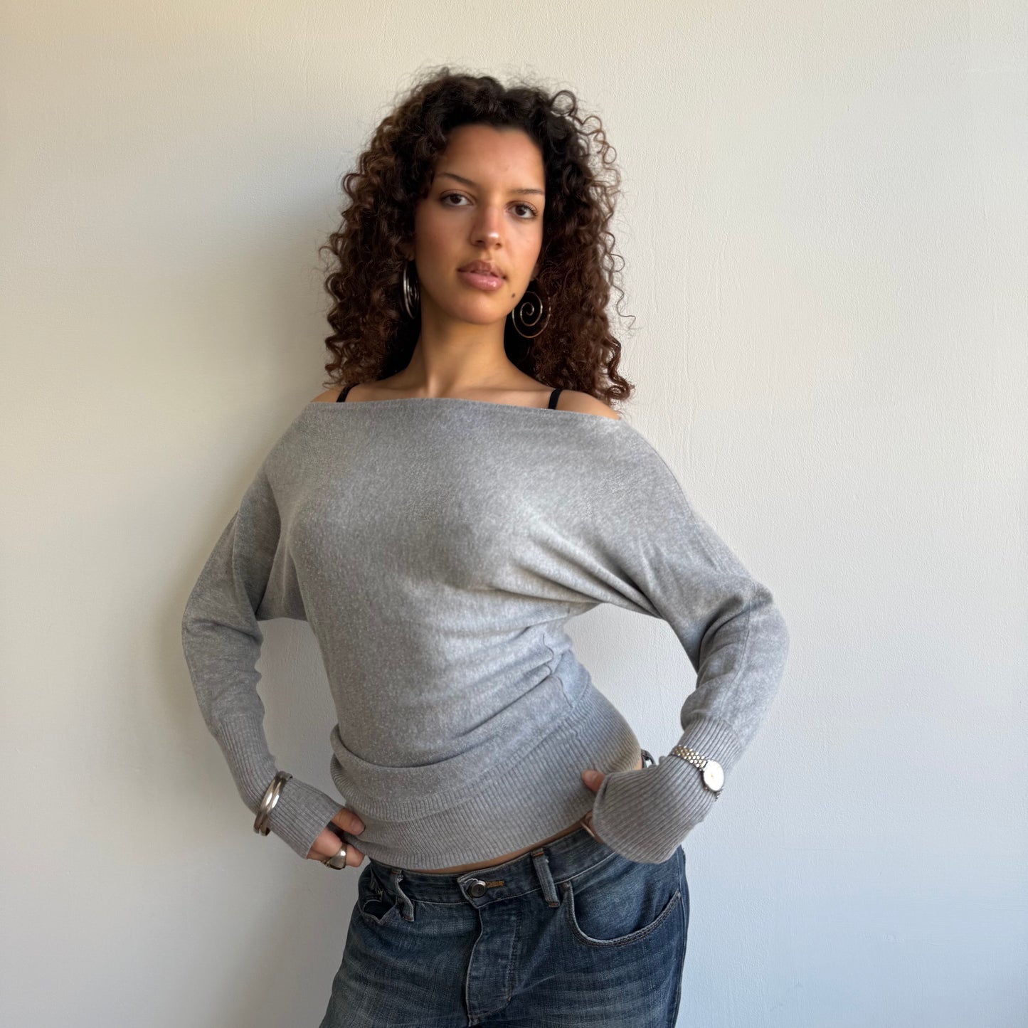 Light grey slouchy knit - Size S