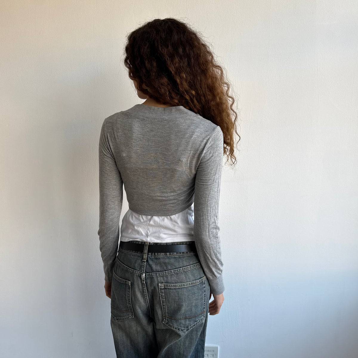 Grey button bolero cardi - Size S