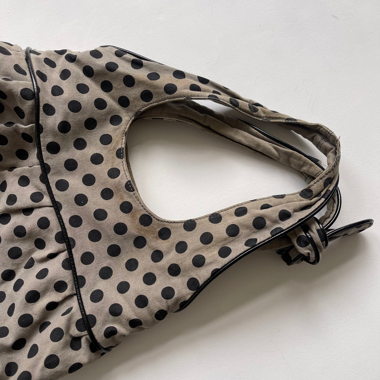 Khaki polka dot bag