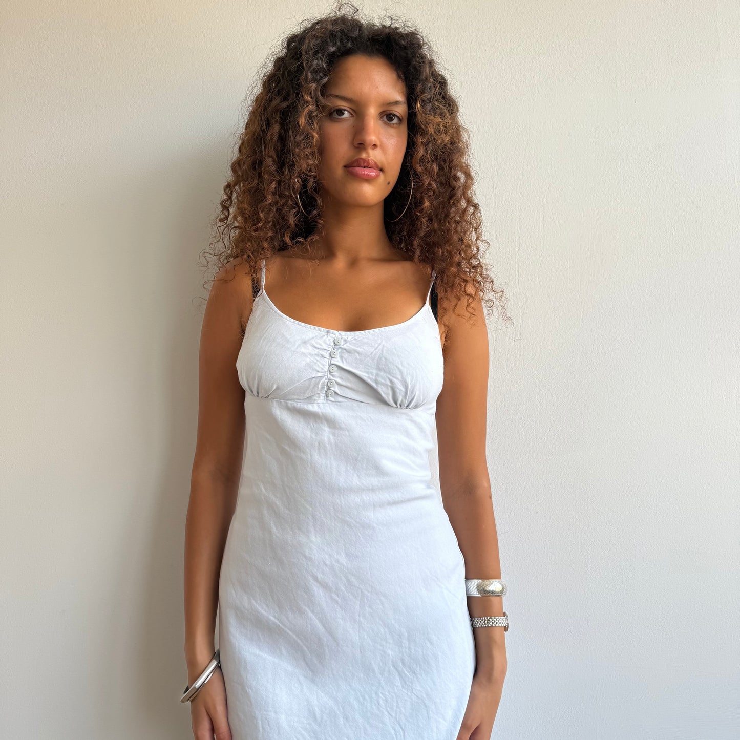 Powder blue milkmaid dress - Size S