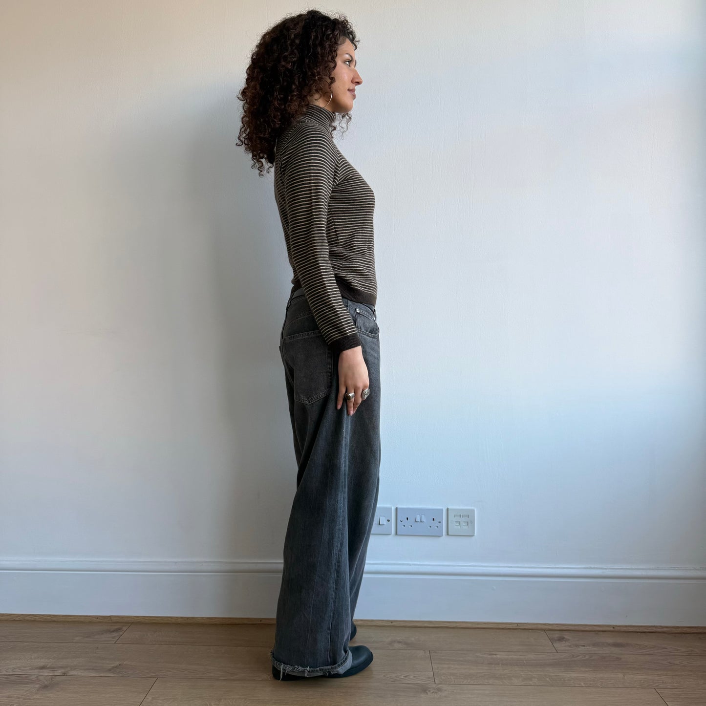Brown cashmere roll neck - Size S
