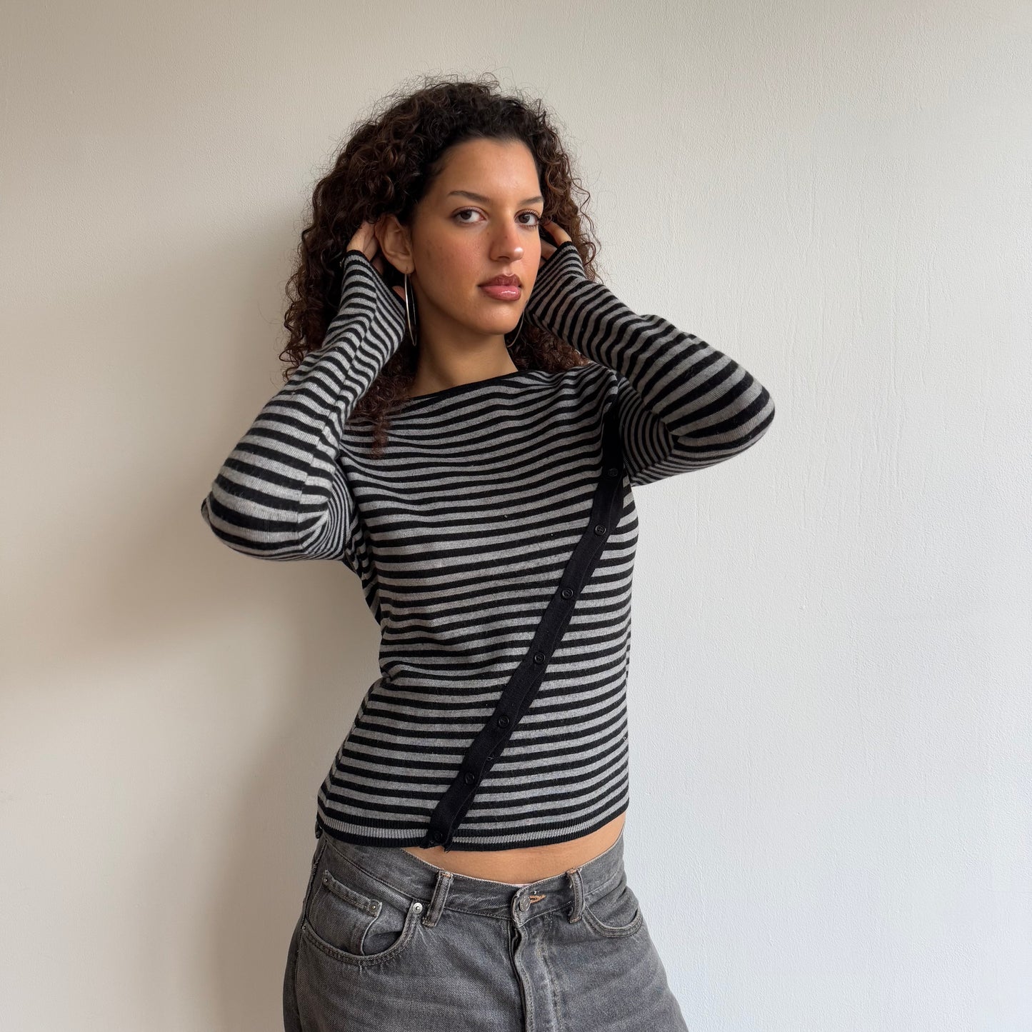 Striped button knit - Size S