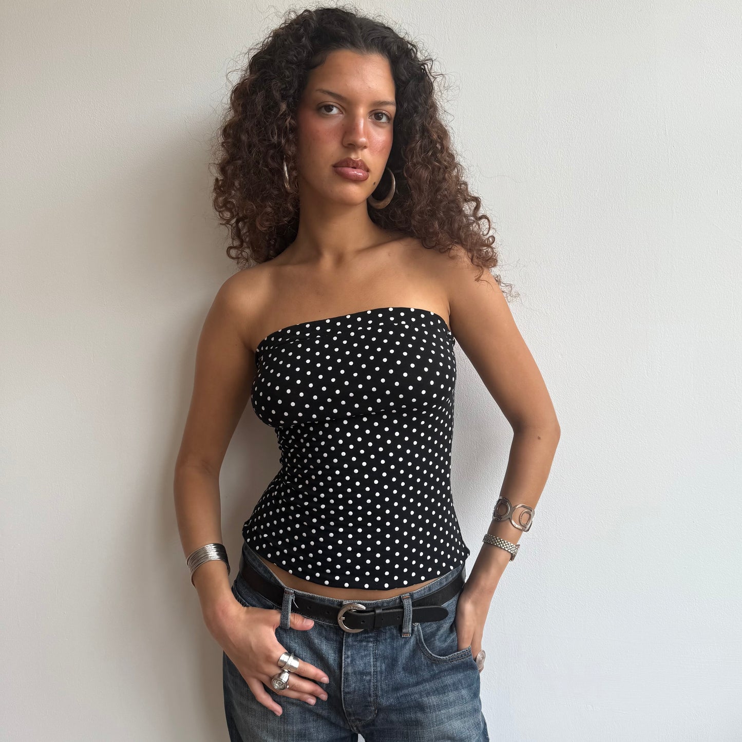 Black polka dor bandeau - Size S